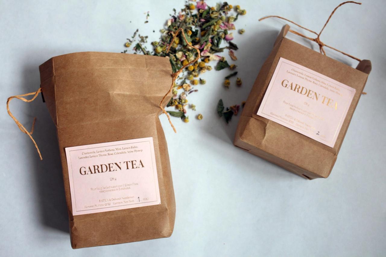 Packets of Needleman’s Garden Tea. (Courtesy Saipua)