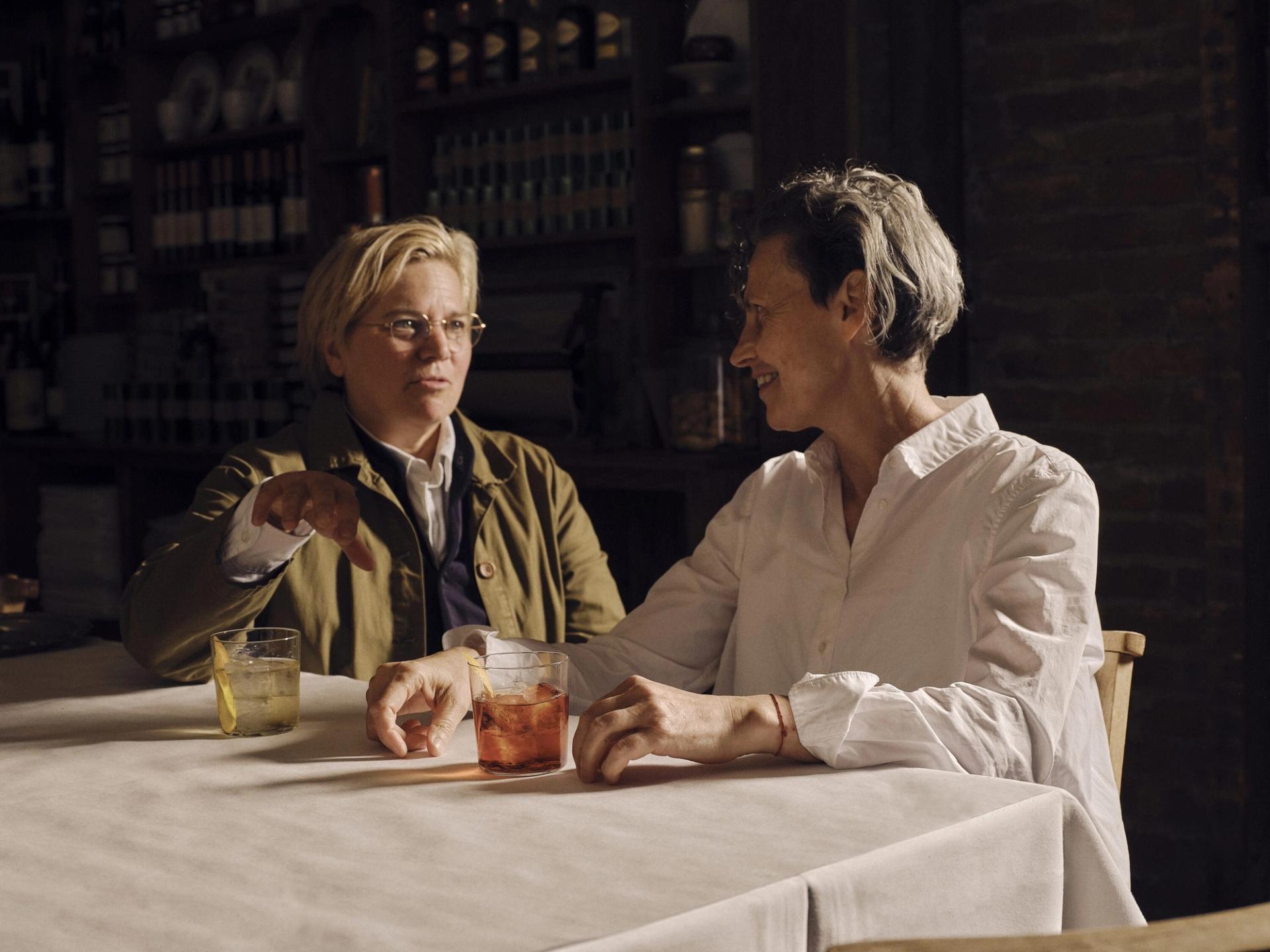 Sodi (right) with her life and work partner, Jody Williams, at Via Carota. (Courtesy Rita Sodi)