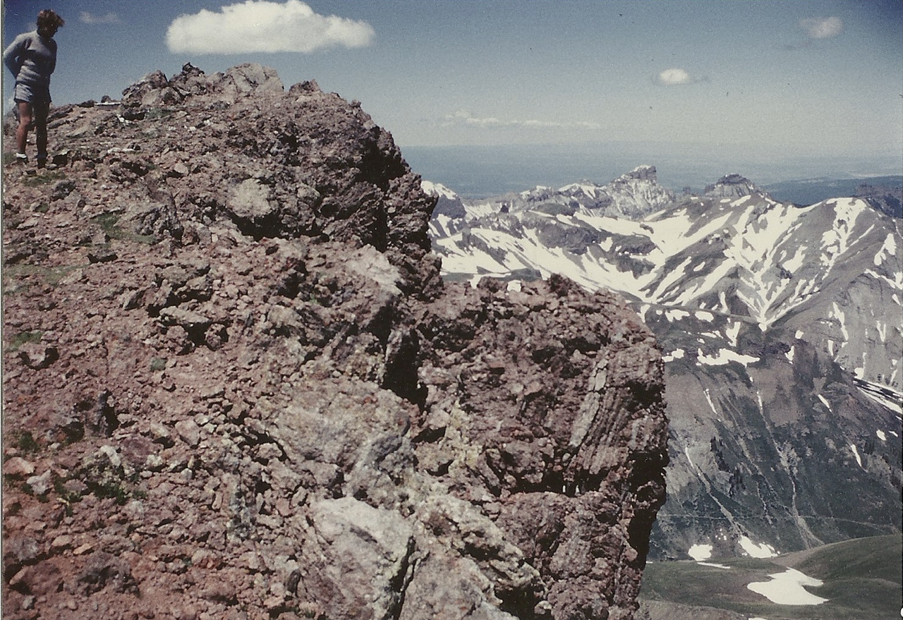 Bjornerud on Uncompahgre Peak in Colorado in 1982 while a student at the University of Minnesota. (Courtesy Marcia Bjornerud)