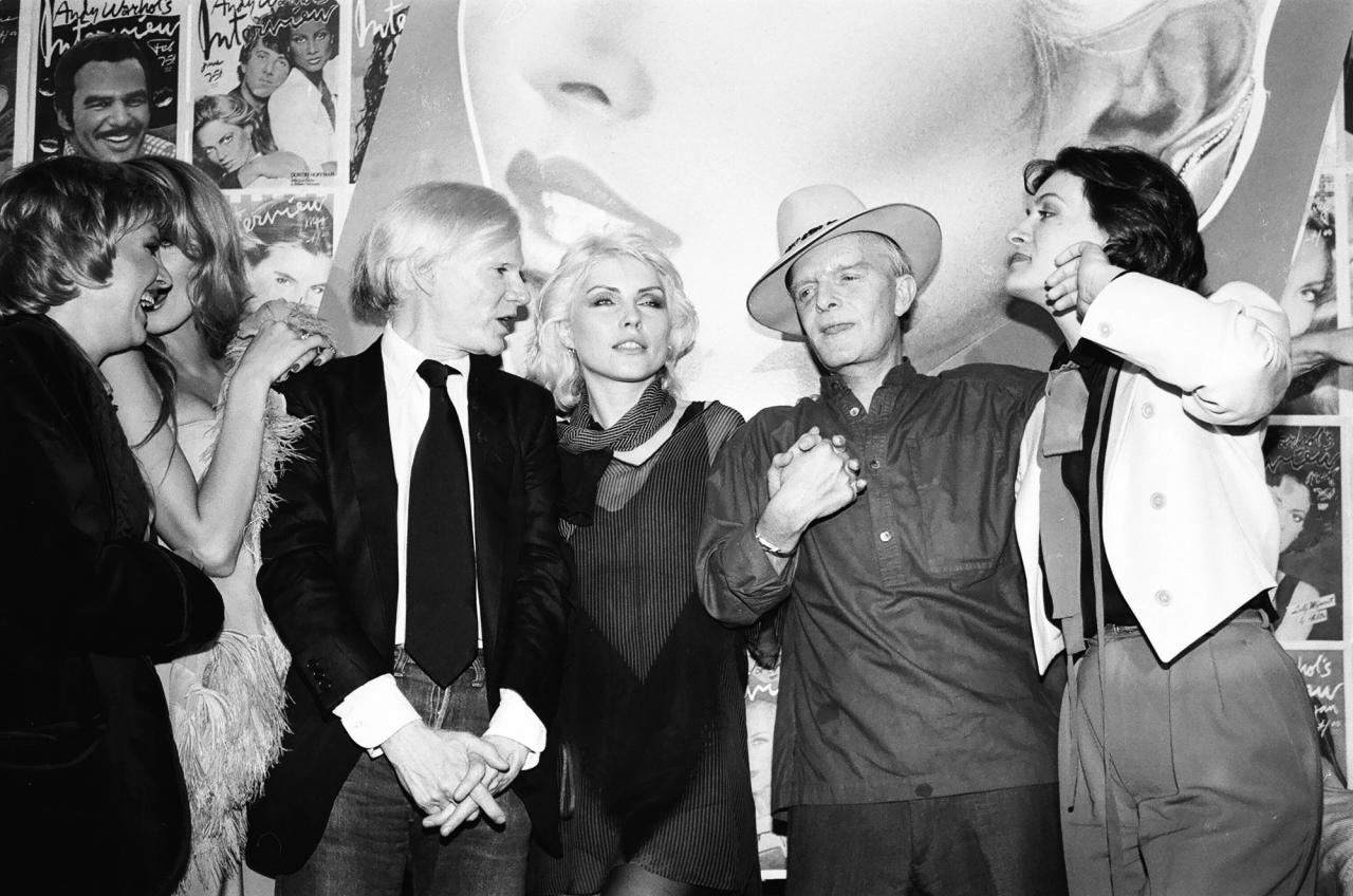 Studio 54 guests including Andy Warhol (third from left) and Truman Capote (second from right). (Courtesy Ian Schrager Company)