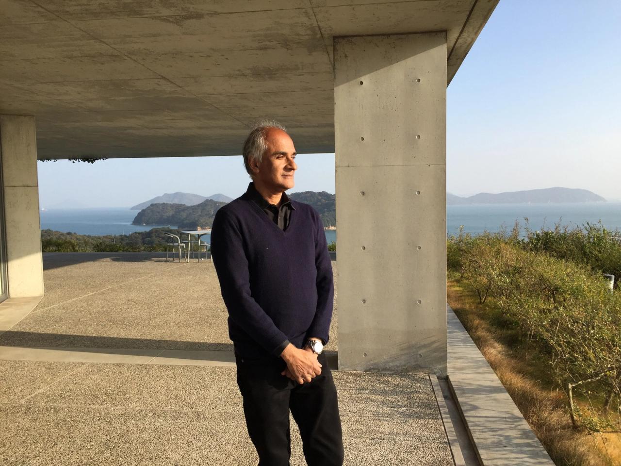 Iyer on Naoshima Island in Japan. (Photo: Hiroko Takeuchi. Courtesy Pico Iyer)