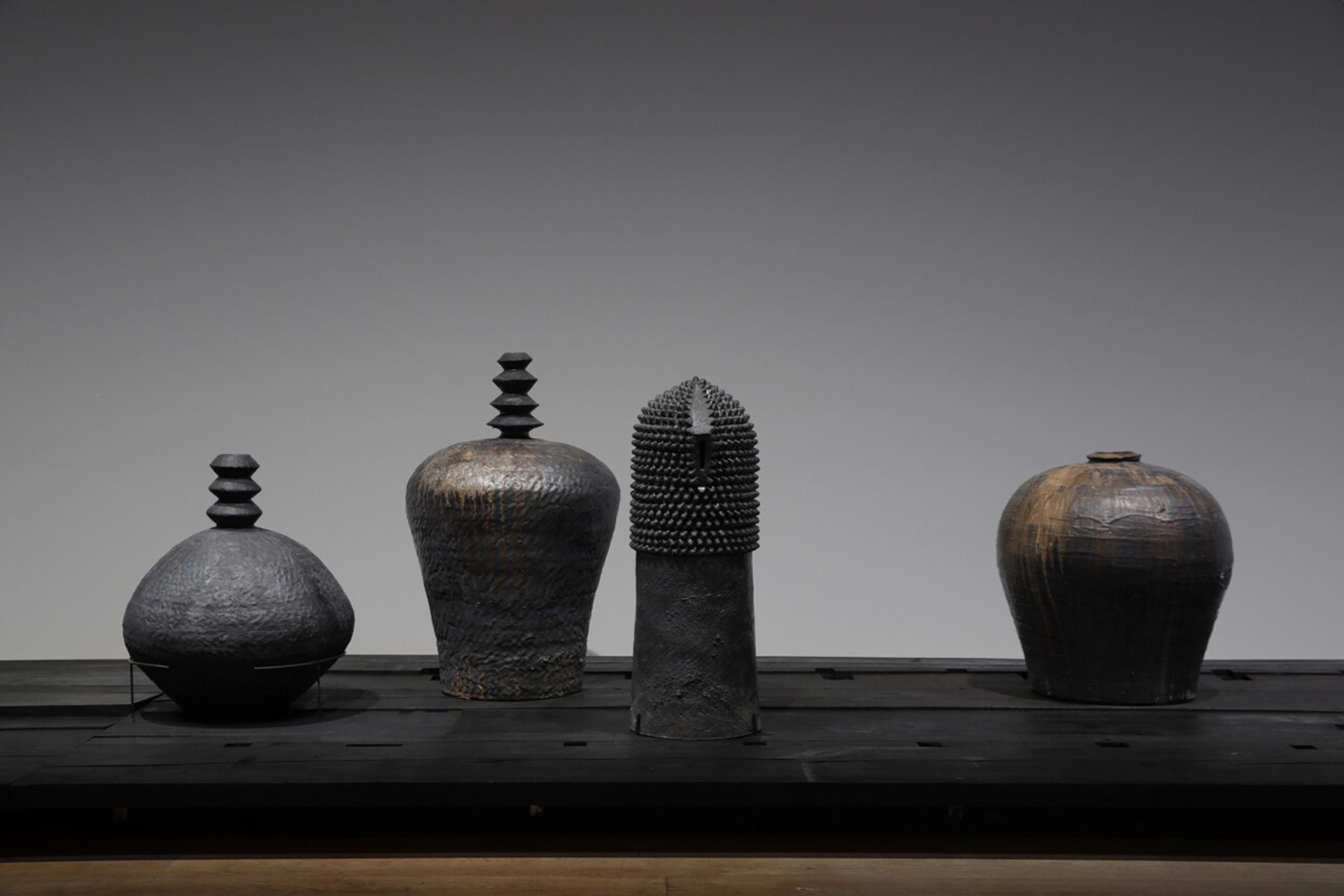 Ceramic works by Gates, as seen in his 2024 “Afro-Mingei” exhibition at Tokyo’s Mori Art Museum. (Photo: Thu-Huong Ha/Courtesy Theaster Gates Studio and Mori Art Museum)