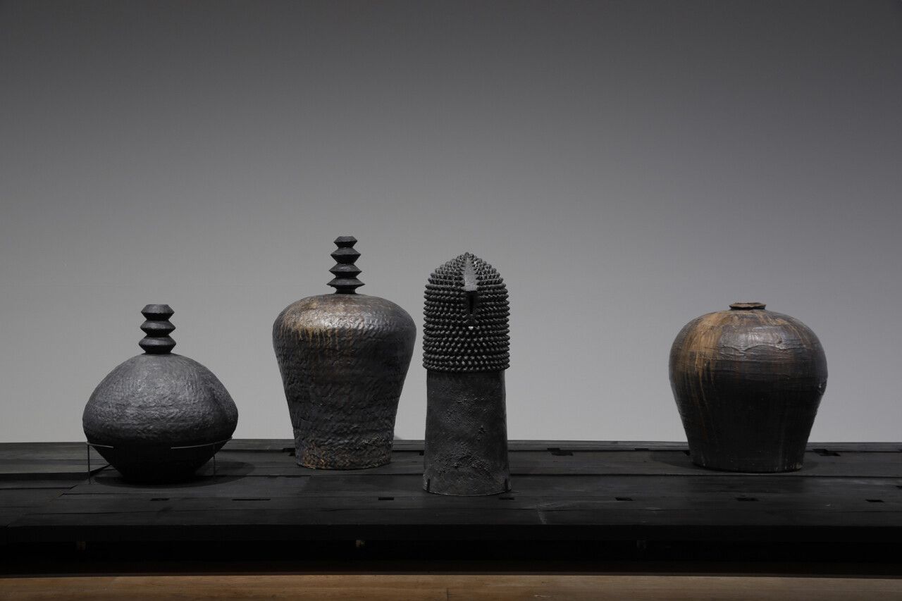 Ceramic works by Gates, as seen in his 2024 “Afro-Mingei” exhibition at Tokyo’s Mori Art Museum. (Photo: Thu-Huong Ha/Courtesy Theaster Gates Studio and Mori Art Museum)