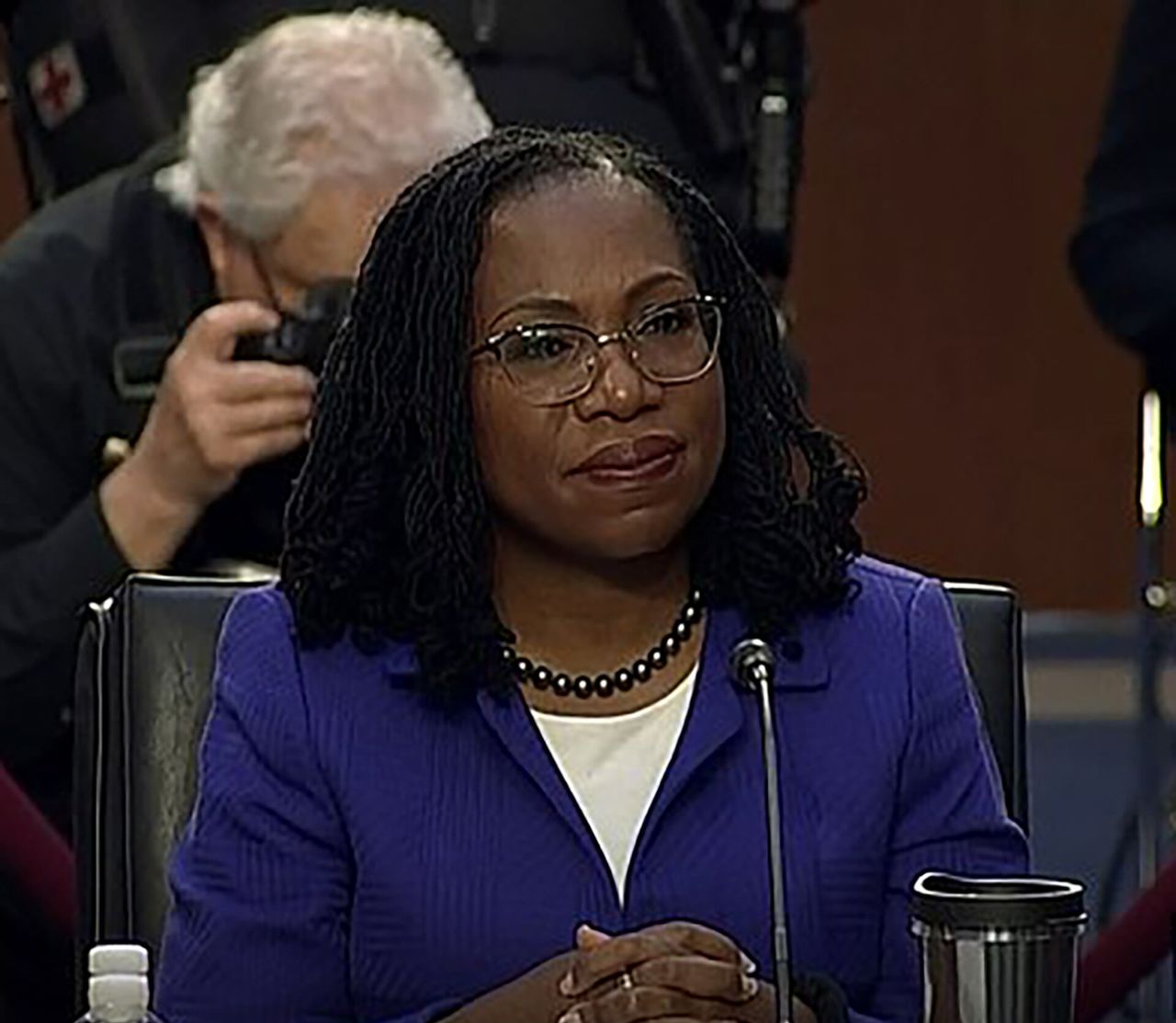 Judge Ketanji Brown Jackson during her Supreme Court confirmation hearings. (Courtesy C-SPAN)