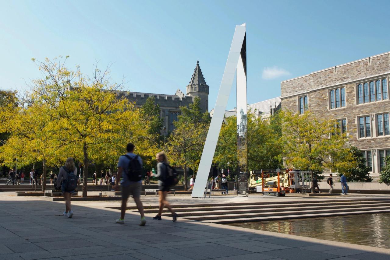 View of Hood’s Double Sights sculpture at Princeton University, New Jersey. (Courtesy Walter Hood)