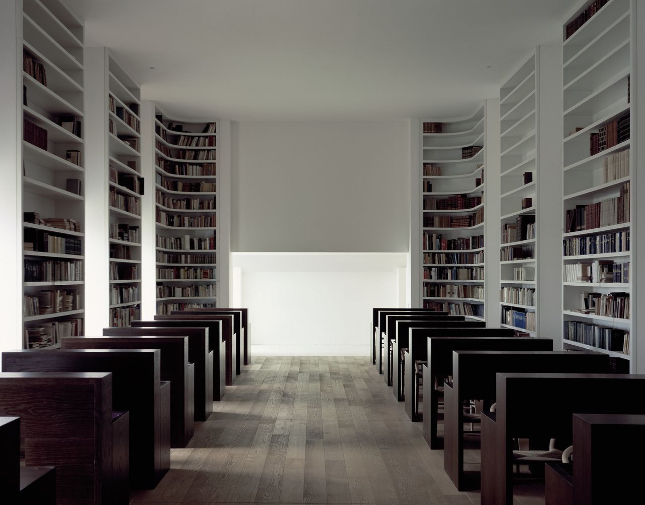 An interior view of the Abbey of Our Lady of Nový Dvůr in Bohemia, Czech Republic, designed by Pawson and completed in 2004. (Photo: Hisao Suzuki. Courtesy John Pawson)
