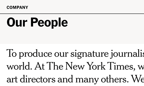 An example of the Cheltenham typeface used on The New York Times website. (Courtesy Typewolf)