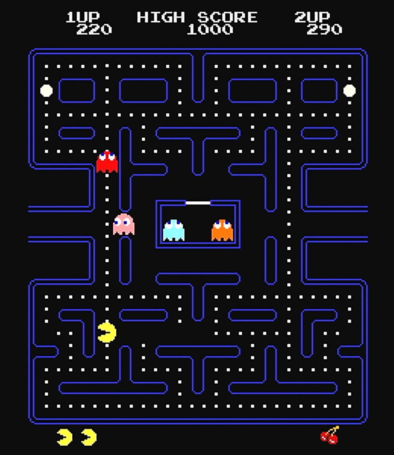 A still from the video game Pac-Man. (Courtesy PAC-MAN TM & © 1980 BANDAI NAMCO Entertainment Inc.)