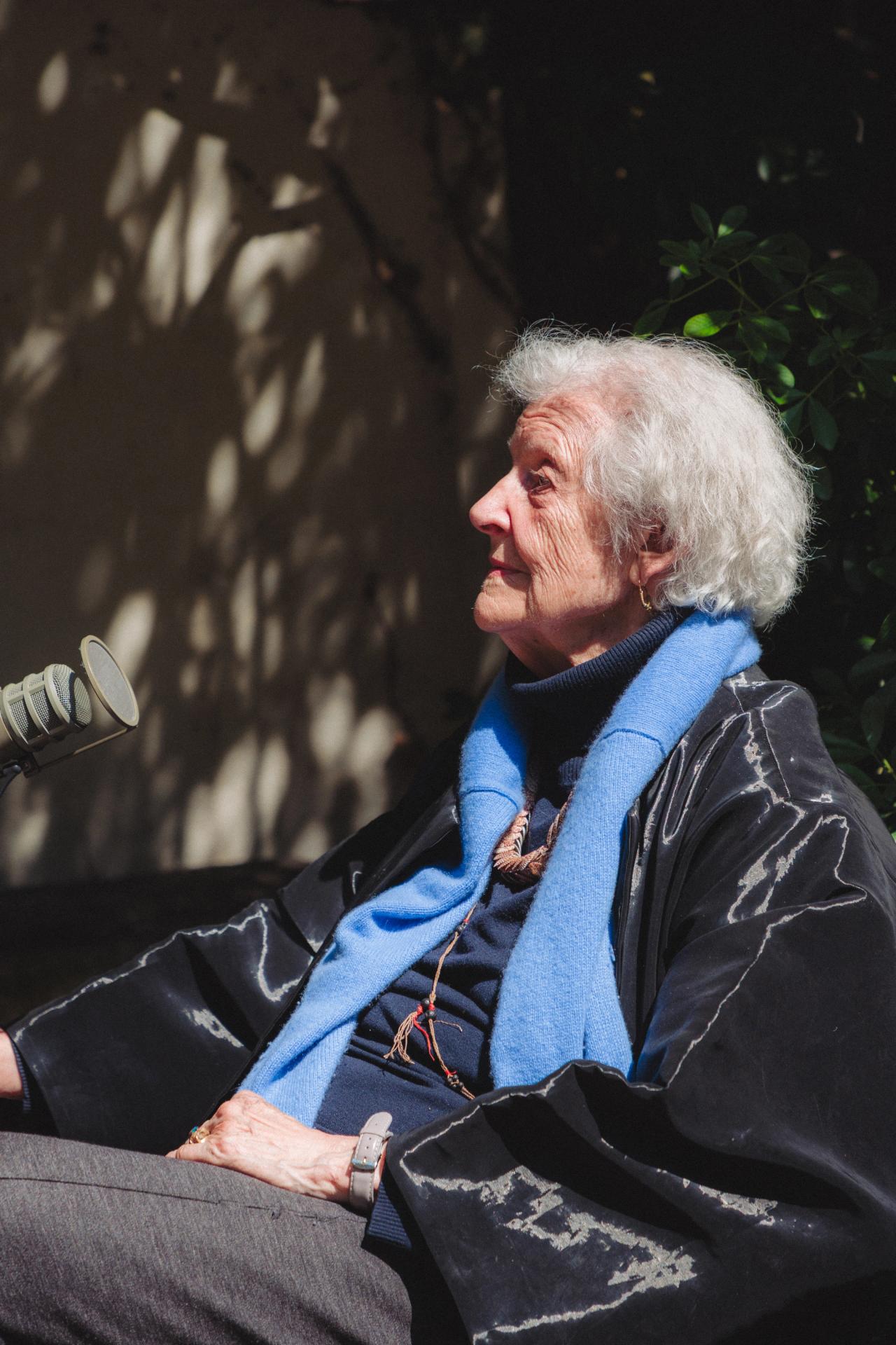 Hicks during the recording of Ep. 153 of Time Sensitive, on May Day 2026. (Photo: Agathe Karsenti for The Slowdown)
