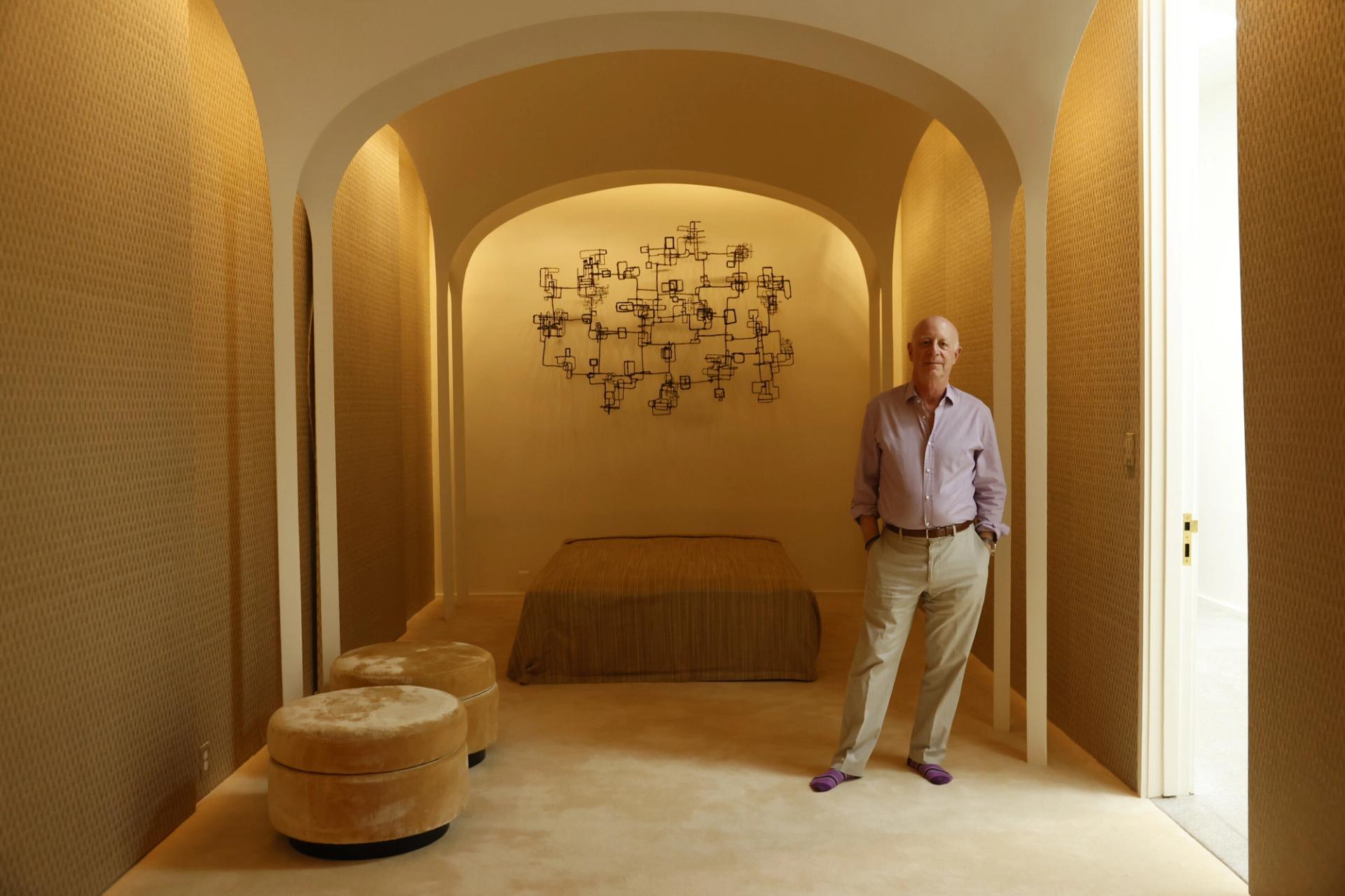 Goldberger in the bedroom of the Brick House. (Photo: Ogata for The Slowdown)