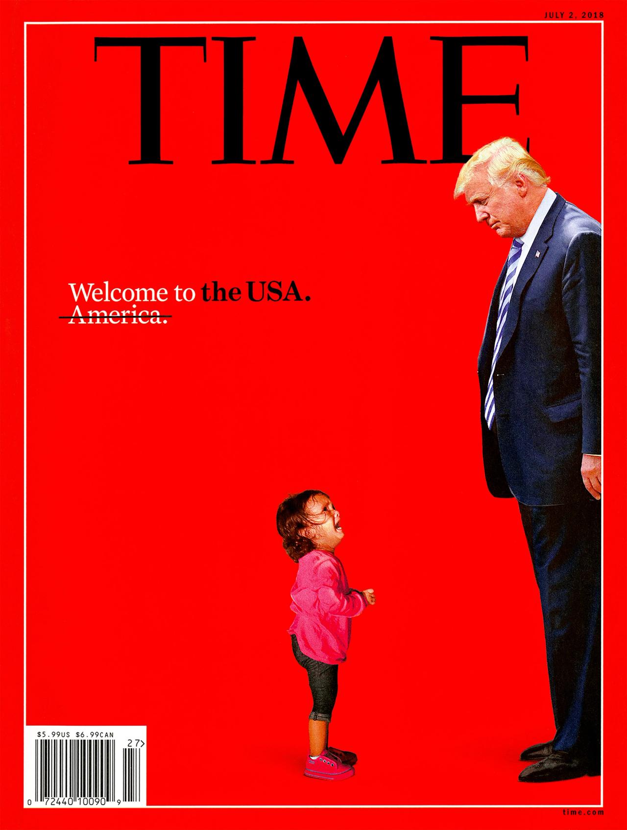 “Welcome to the U.S.A.” in Time magazine (2018). (© Alfredo Jaar, Courtesy Galerie Lelong & Co. and the artist, New York)