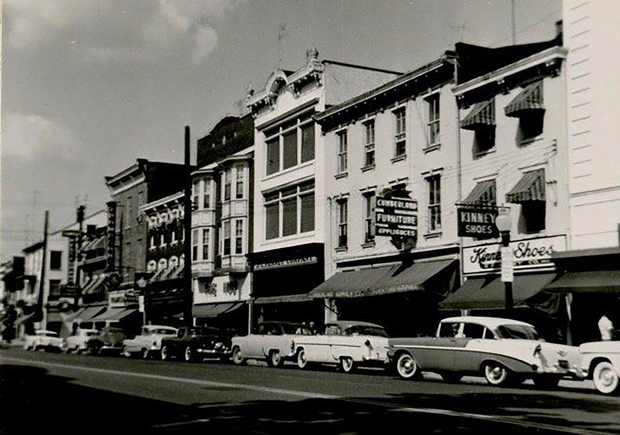 Downtown Carlisle, Pennsylvania, in July 1956. (Courtesy PennLive)