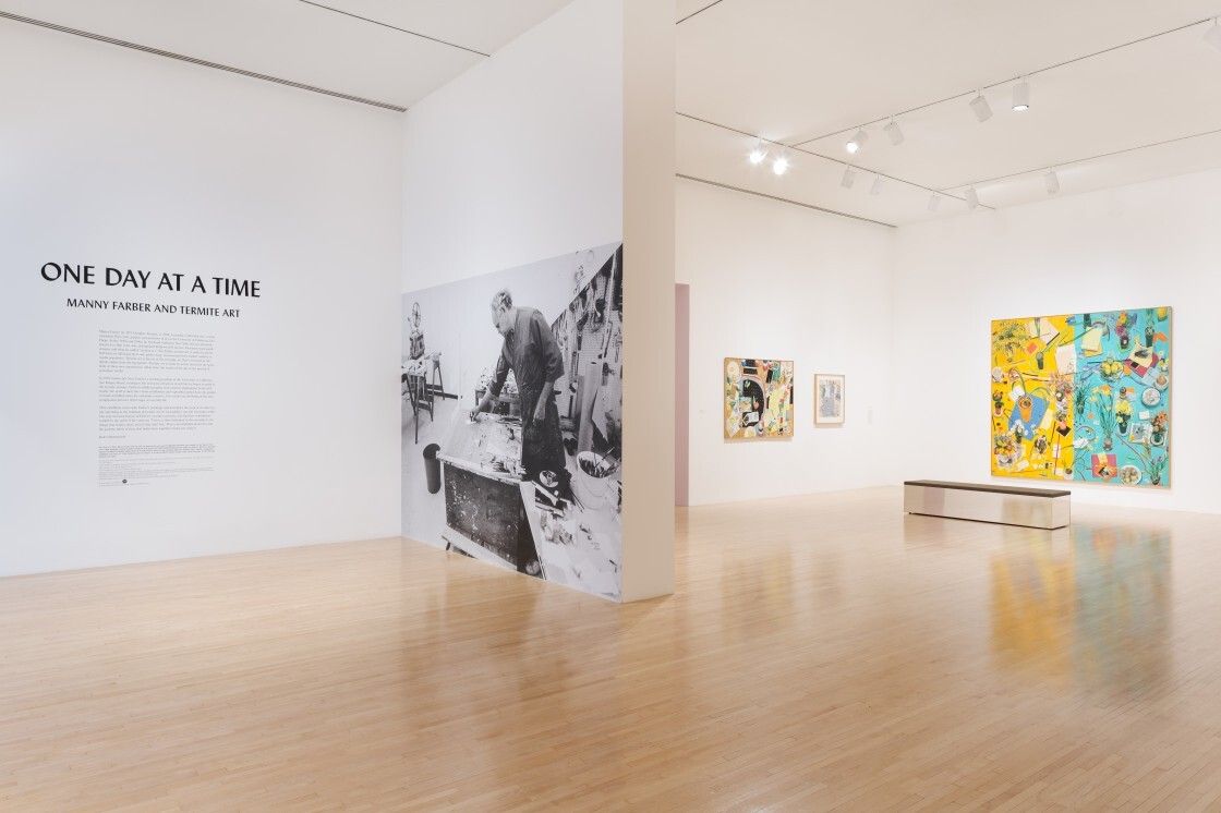 Installation view of “One Day at a Time: Manny Farber and Termite Art” (2018) at the Museum of Contemporary Art (MOCA). (Photo: Zak Kelley. Courtesy MOCA)
