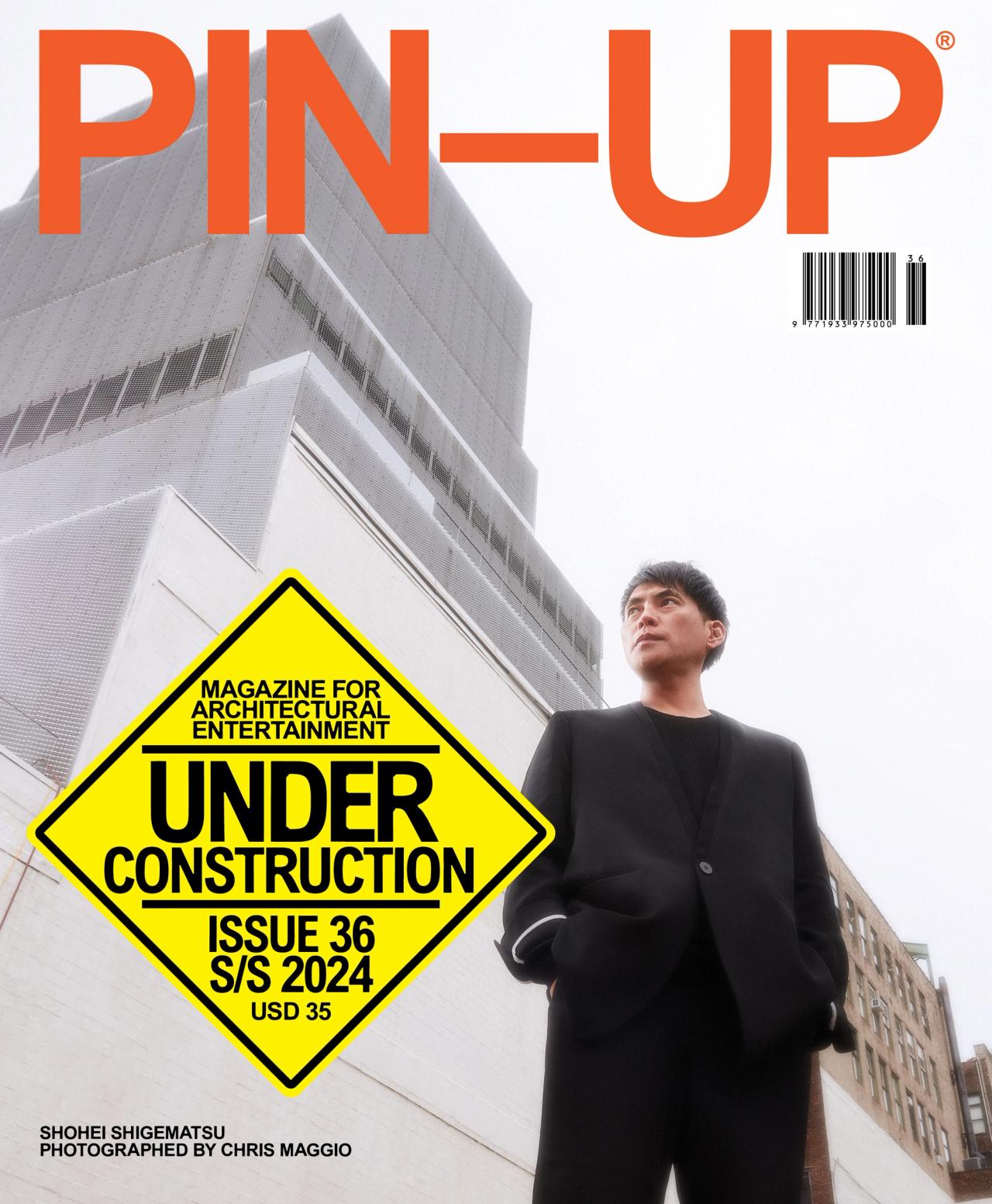 PIN–UP Issue 36: “Under Construction” (2024) featuring Shohei Shigematsu. (Photo: Chris Maggio/Courtesy PIN–UP)
