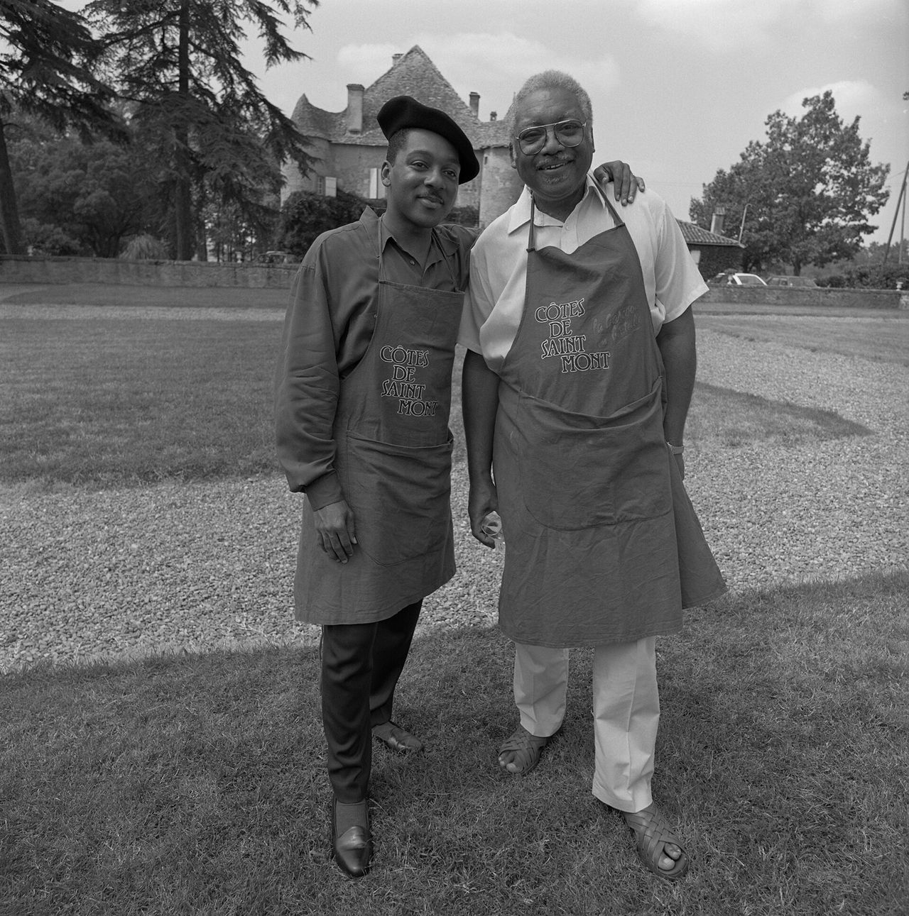 Marsalis (left) with his father (right). (Photo: Frank Stewart, Courtesy Jazz at Lincoln Center)