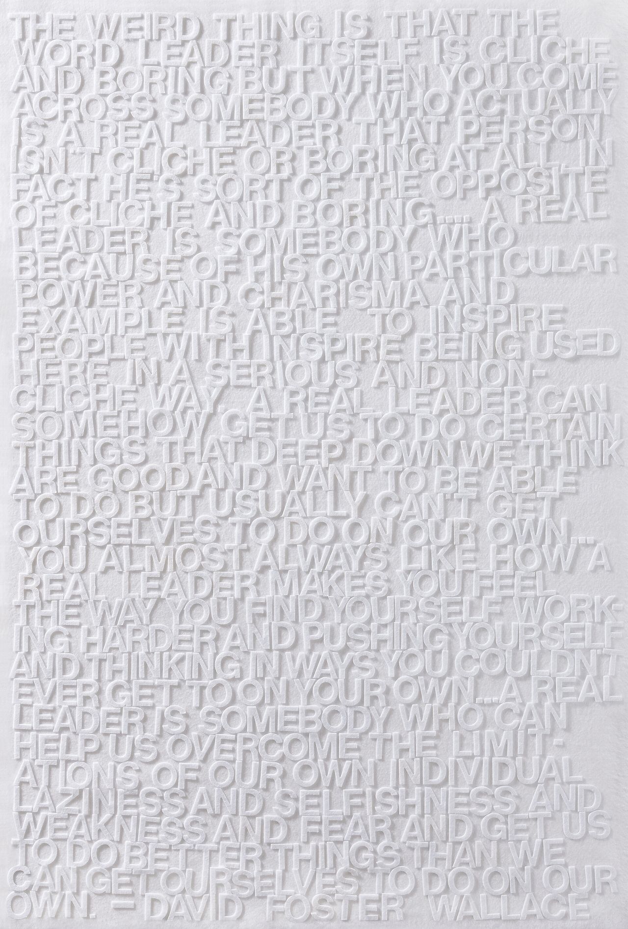 A poster Millman designed of a quote by David Foster Wallace. (Courtesy Debbie Millman)