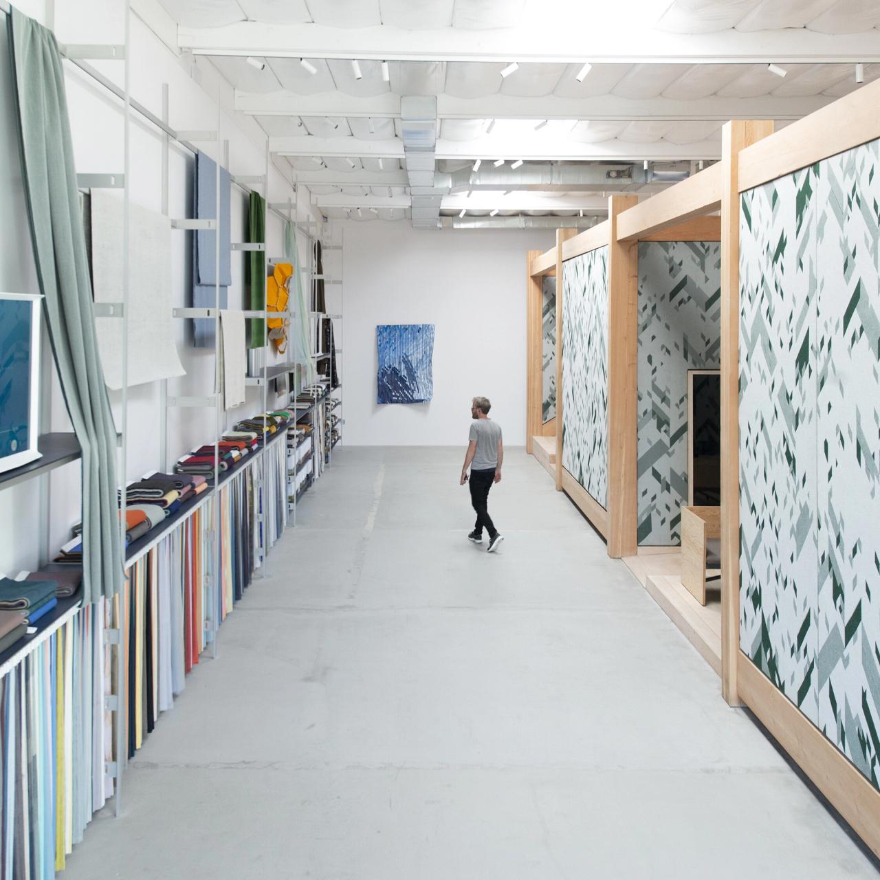 Kvadrat’s Los Angeles showroom, built on a concept that Ronan and Erwan Bouroullec created for Kvadrat’s flagship showrooms in Copenhagen and Stockholm. (Courtesy Kvadrat)