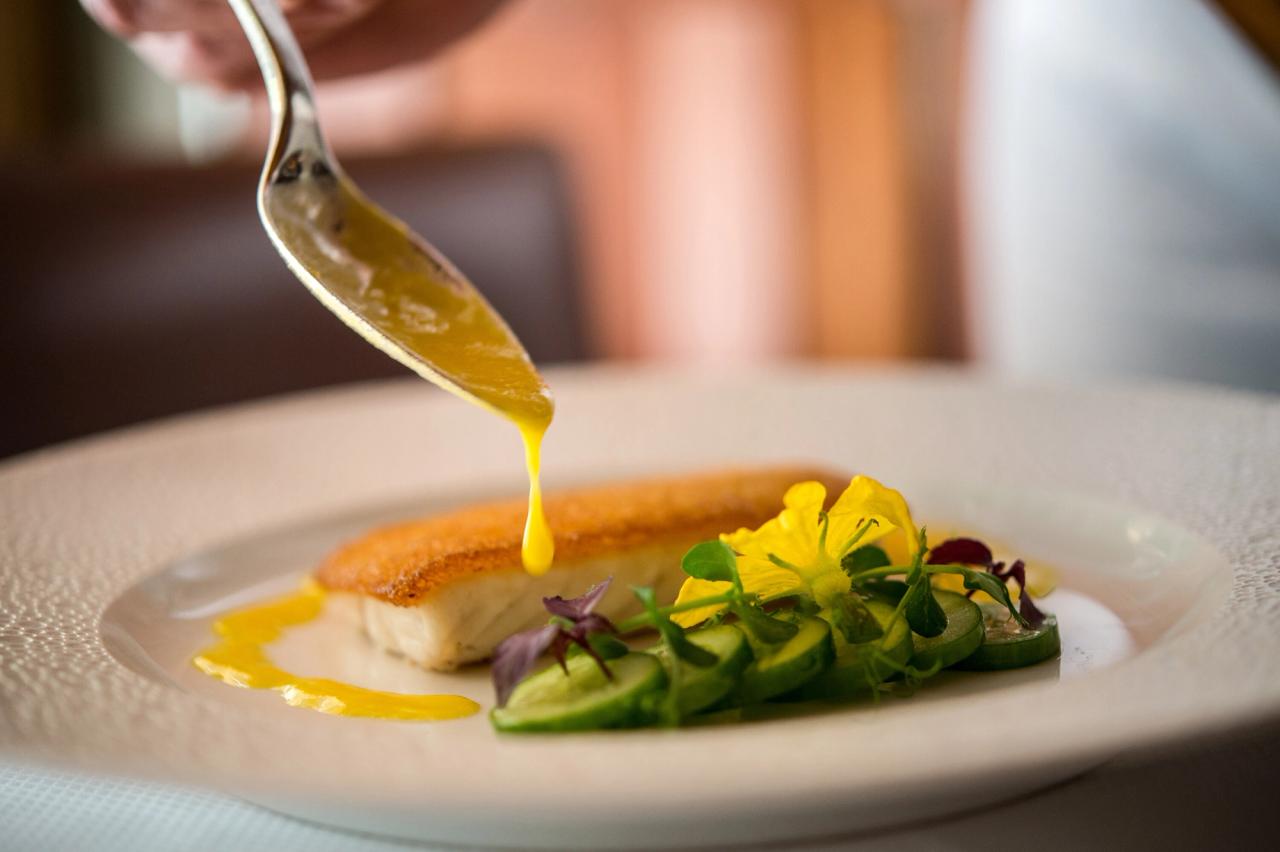 Le Bernardin’s crusted red snapper. (Photo: Daniel Krieger. Courtesy Le Bernardin)