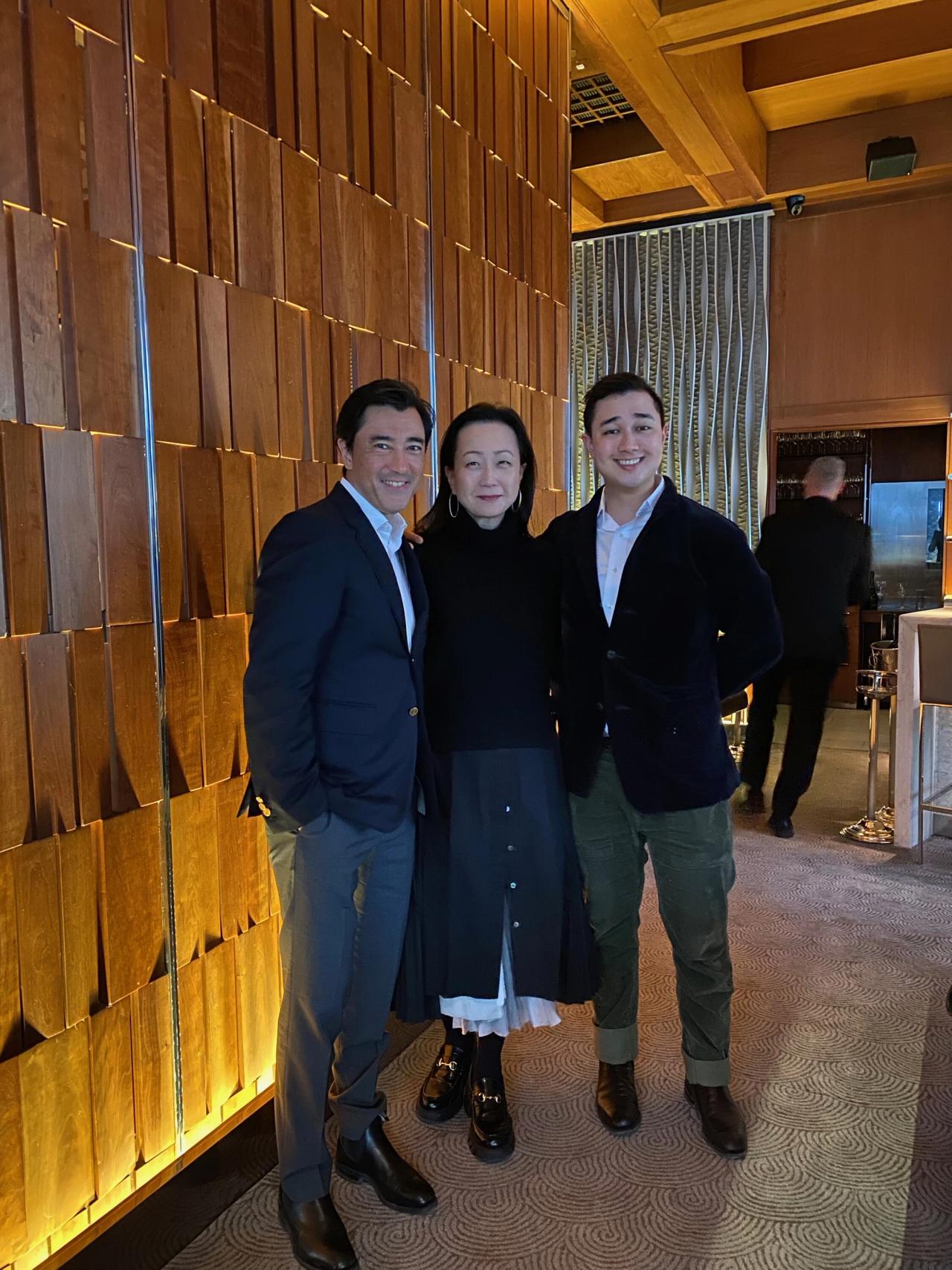 Lee (center) with her husband Chris (left) and son Sam (right). (Courtesy Min Jin Lee)