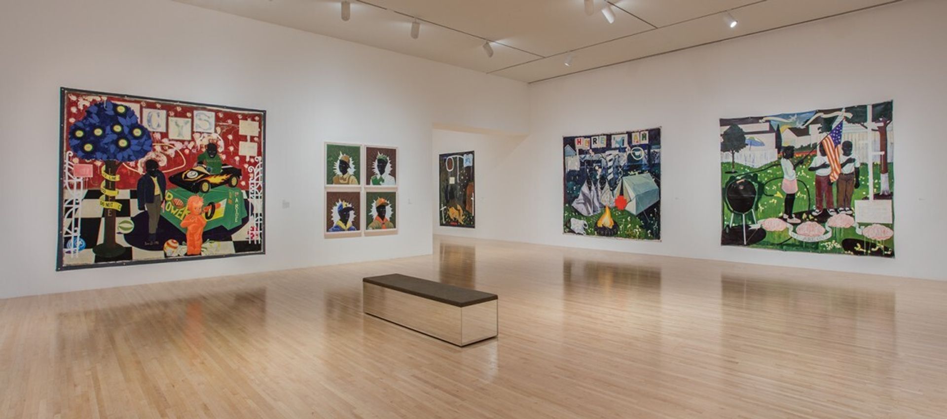 Installation view of “Kerry James Marshall: Mastry” (2017) at the Museum of Contemporary Art (MOCA) in Los Angeles. (Photo: Brian Forrest. Courtesy MOCA)