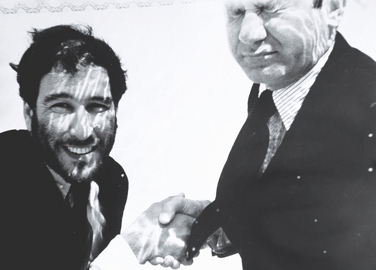 Koren and Max Palevsky under water in Malibu. (Courtesy Leonard Koren)