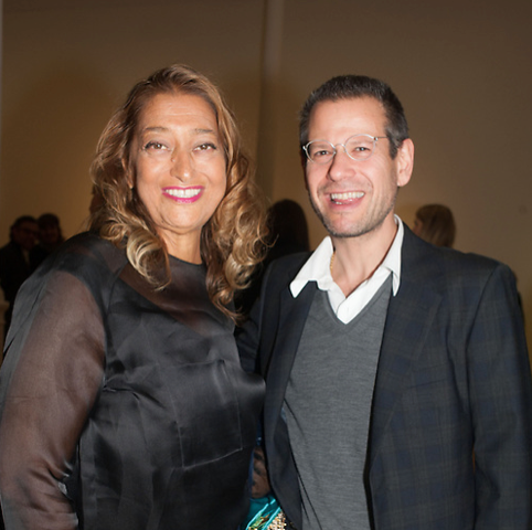 Schachter with friend and architect Zaha Hadid. (Courtesy Kenny Schachter)
