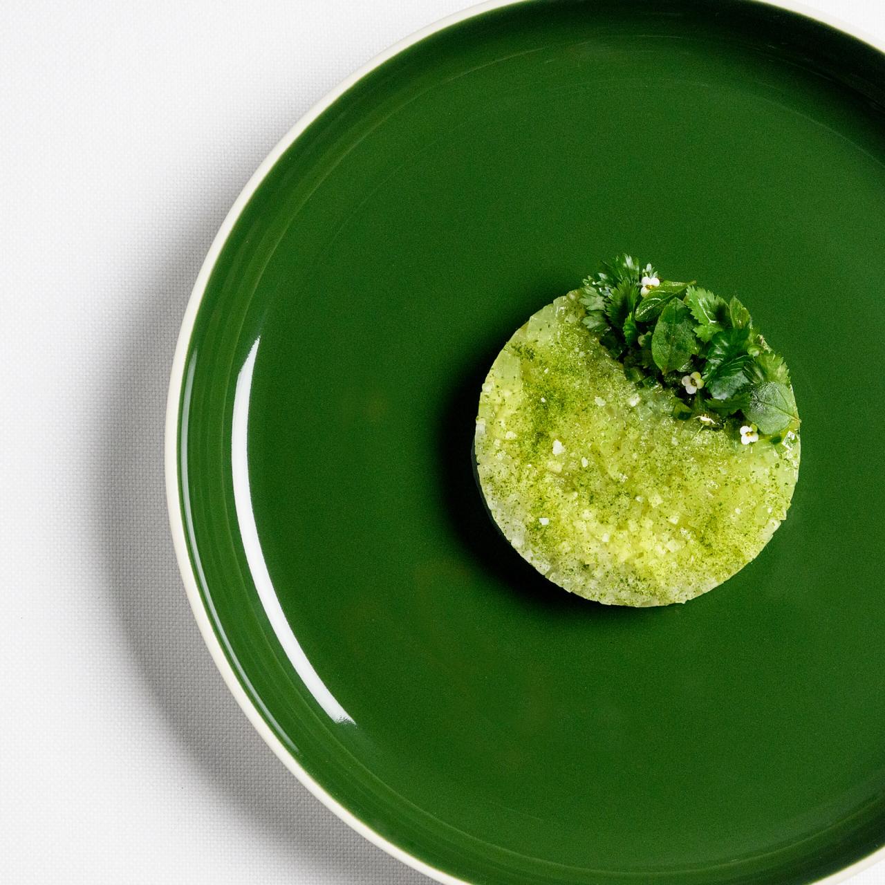“Cucumber with Melon and Smoked Daikon” from Eleven Madison Park’s summer tasting menu.(Courtesy Daniel Humm)