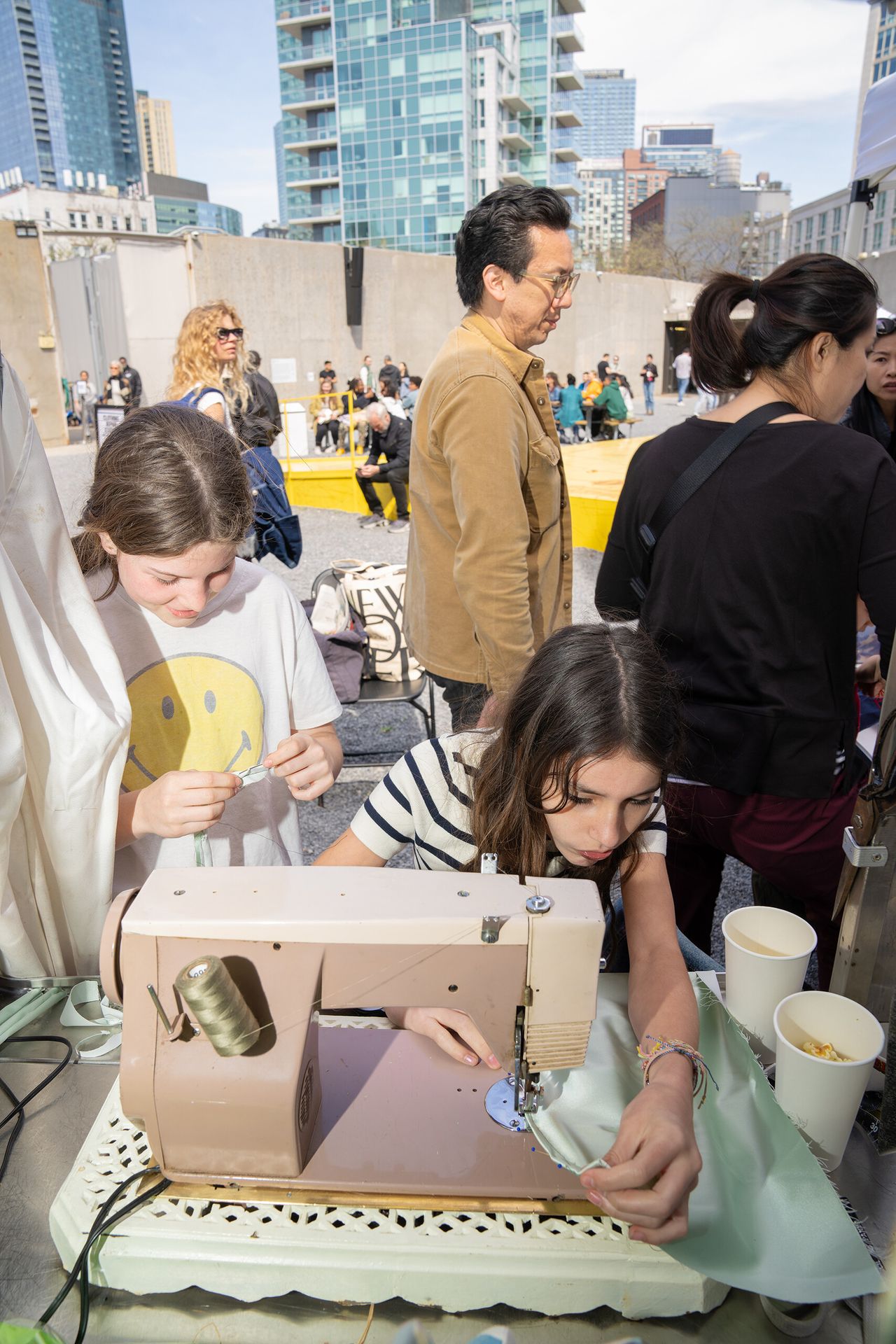 Visitors at the opening of Slow Factory’s presentation “The Revolution Is a School” at MoMA PS1. (Courtesy Slow Factory)