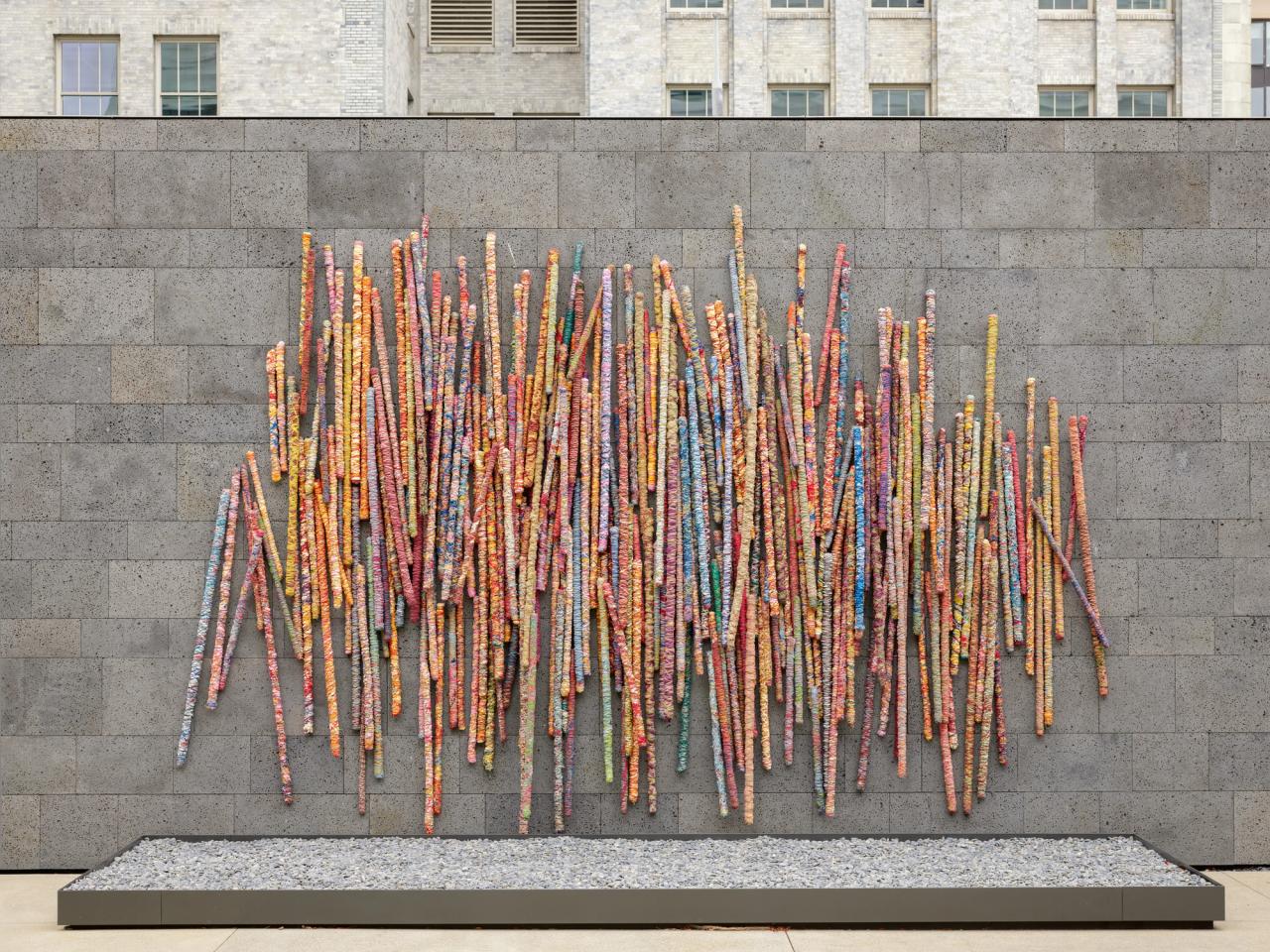 Installation view of “New Work: Sheila Hicks” at the San Francisco Museum of Modern Art in 2026. (Photo: Don Ross/Courtesy SFMOMA)