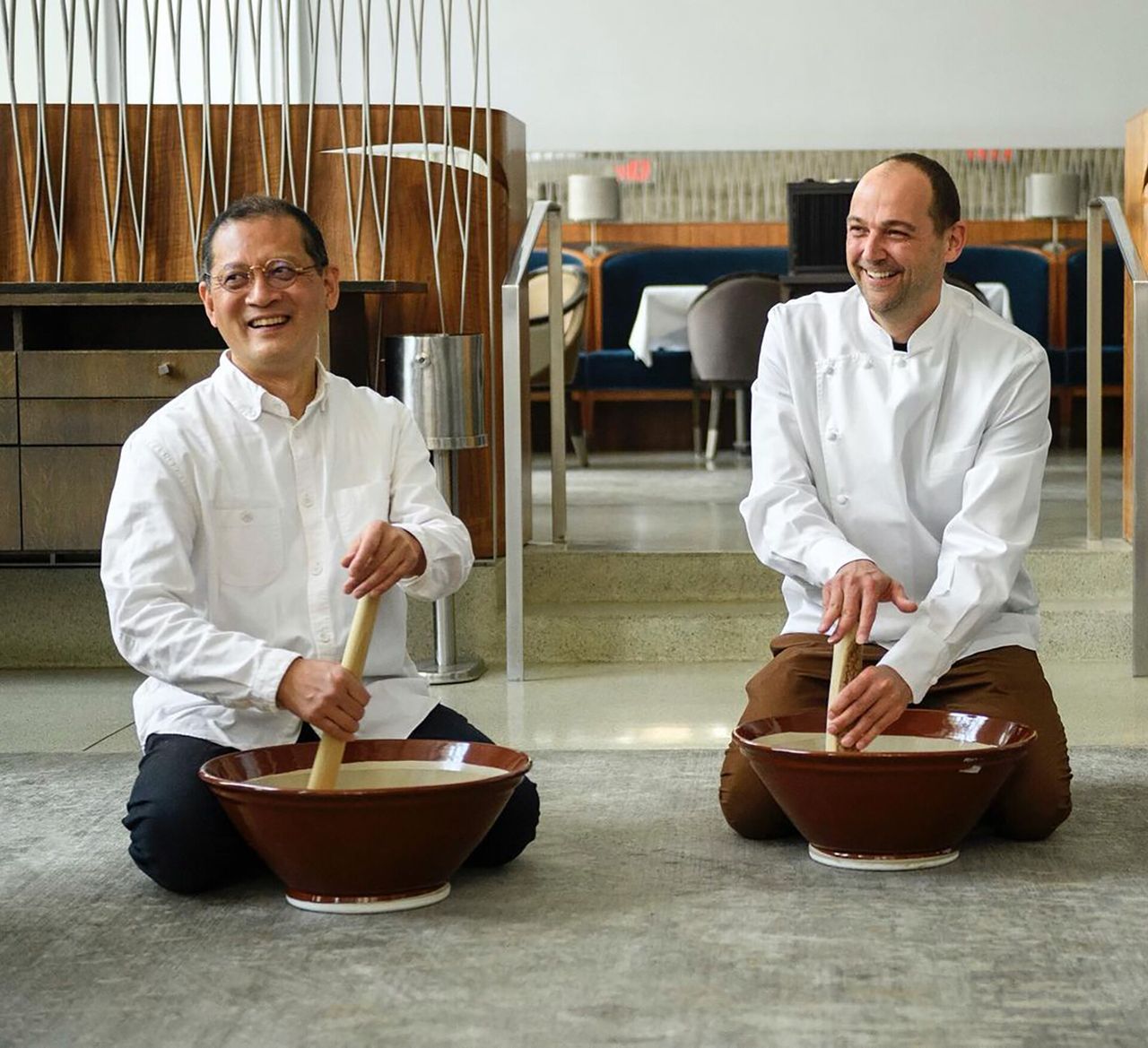 Humm with shojin master Toshio Tanahashi. (Courtesy Daniel Humm)