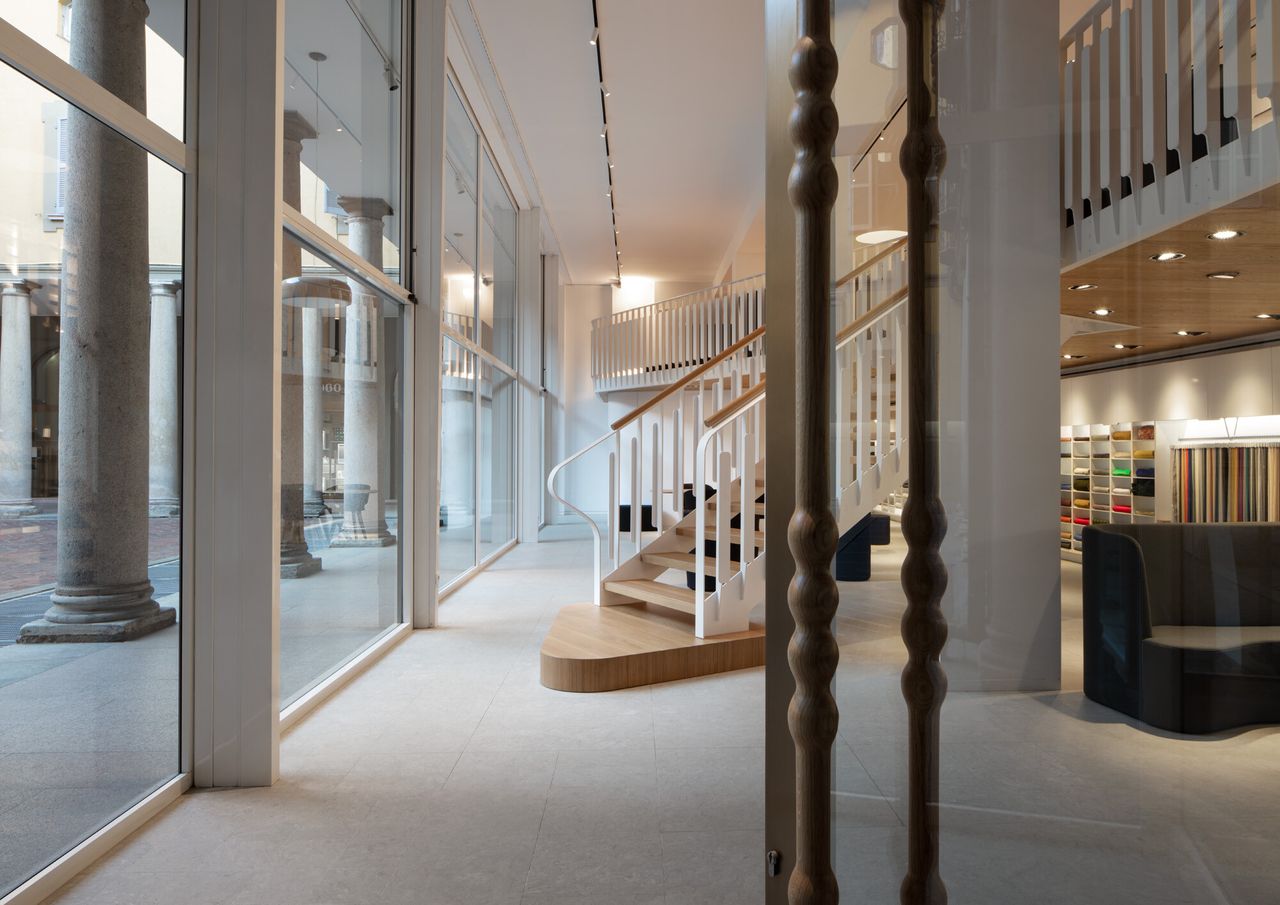 Kvadrat’s Milan showroom, redesigned by Alfredo Haberli in 2020. (Photo: Santi Caleca. Courtesy Kvadrat)