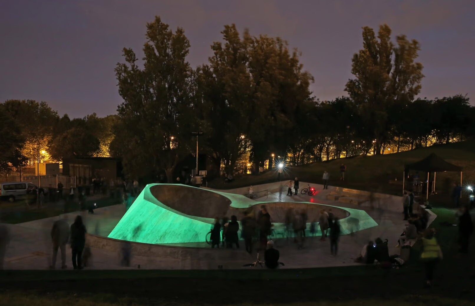 Koo Jeong A x Wheelscape’s public skateboard-park sculpture “Everton” (2015) in Liverpool, England. (Photo: Gareth Jones)