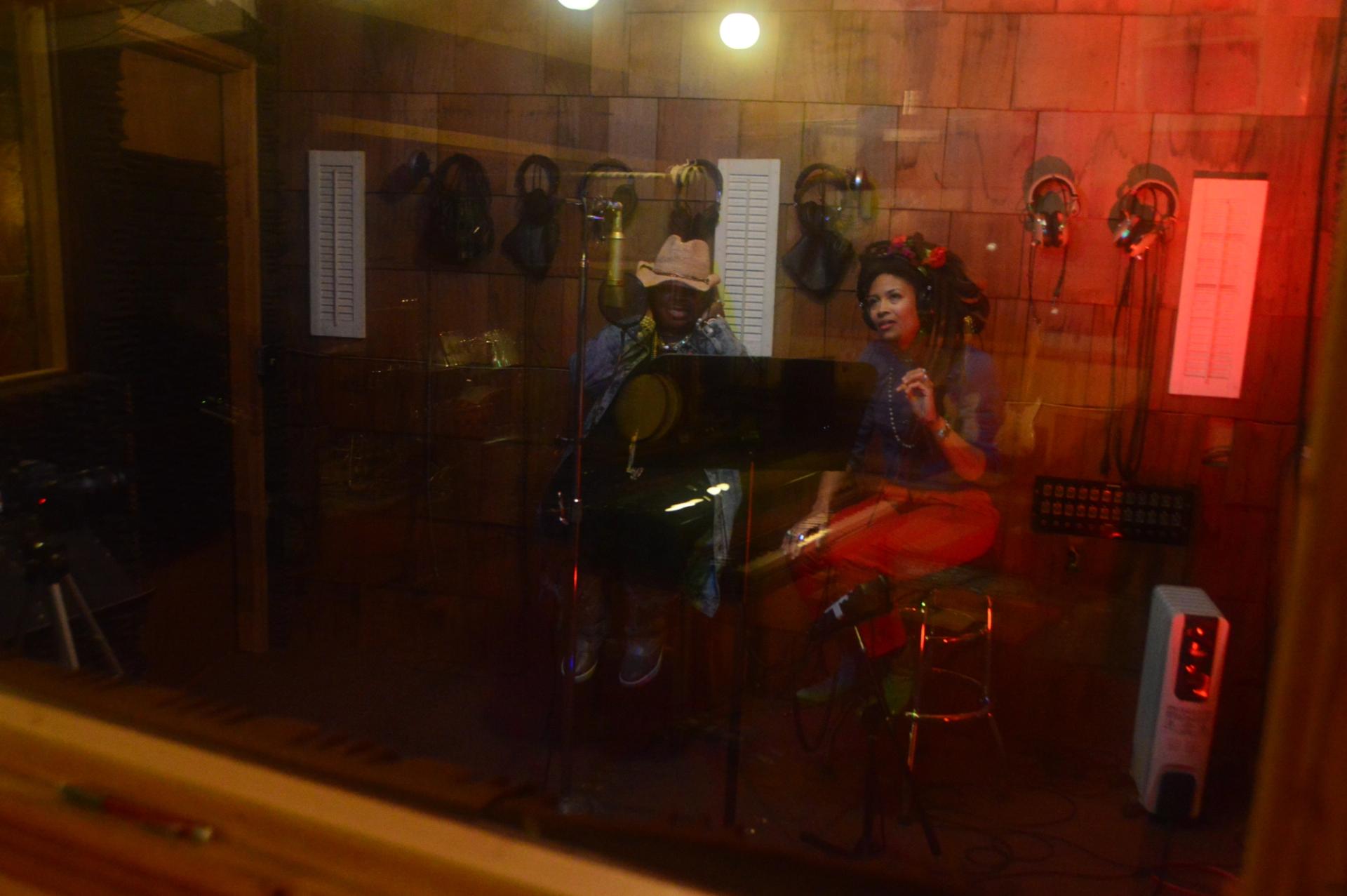 June in the recording studio with Carla Thomas, the “Queen of Memphis Soul.” (Photo: Danny Day)