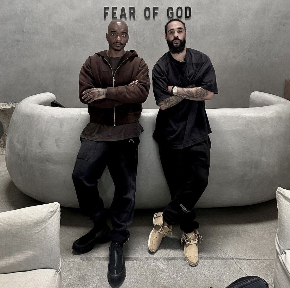 Ross (left) with the fashion designer Jerry Lorenzo (right). (Courtesy Samuel Ross)