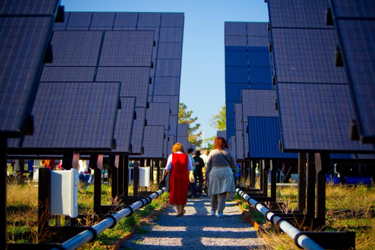 The Solar Strand opening on Earth Day at the North Campus of University of Buffalo, New York. (Photo: Douglas Levere. Courtesy Walter Hood)