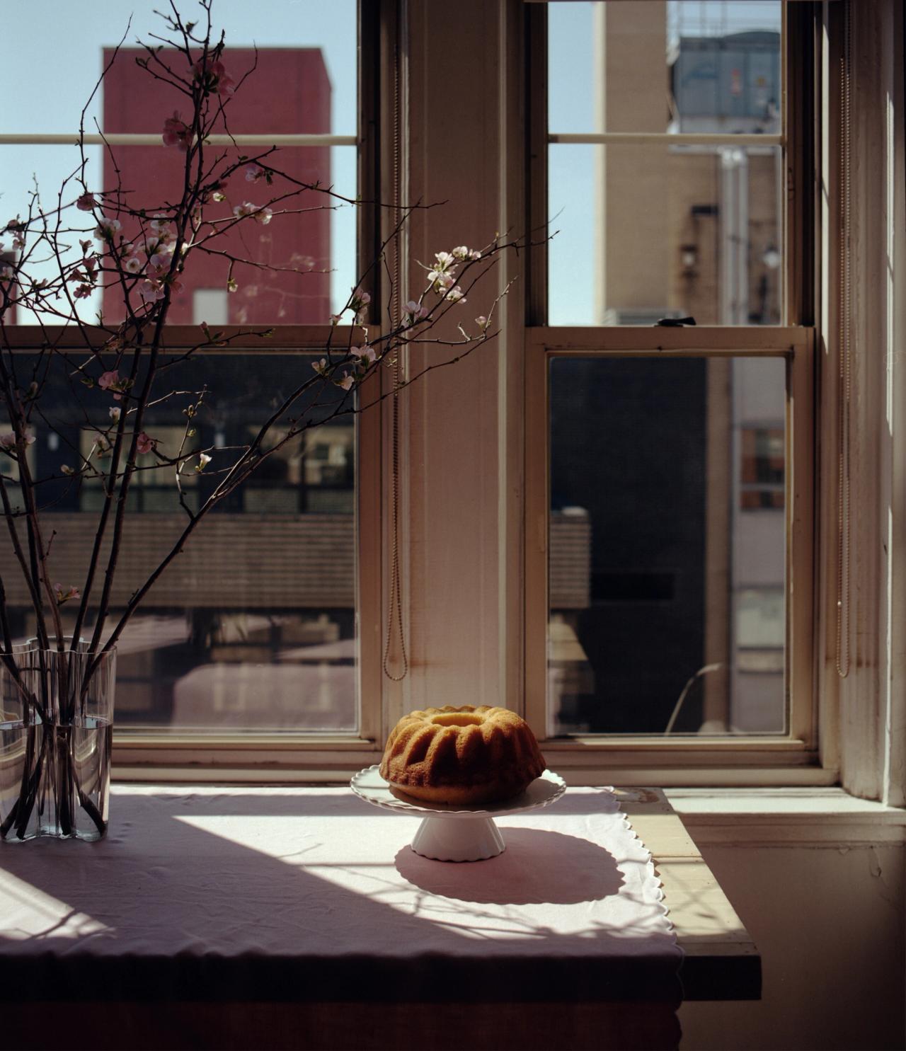 A bundt cake on a table