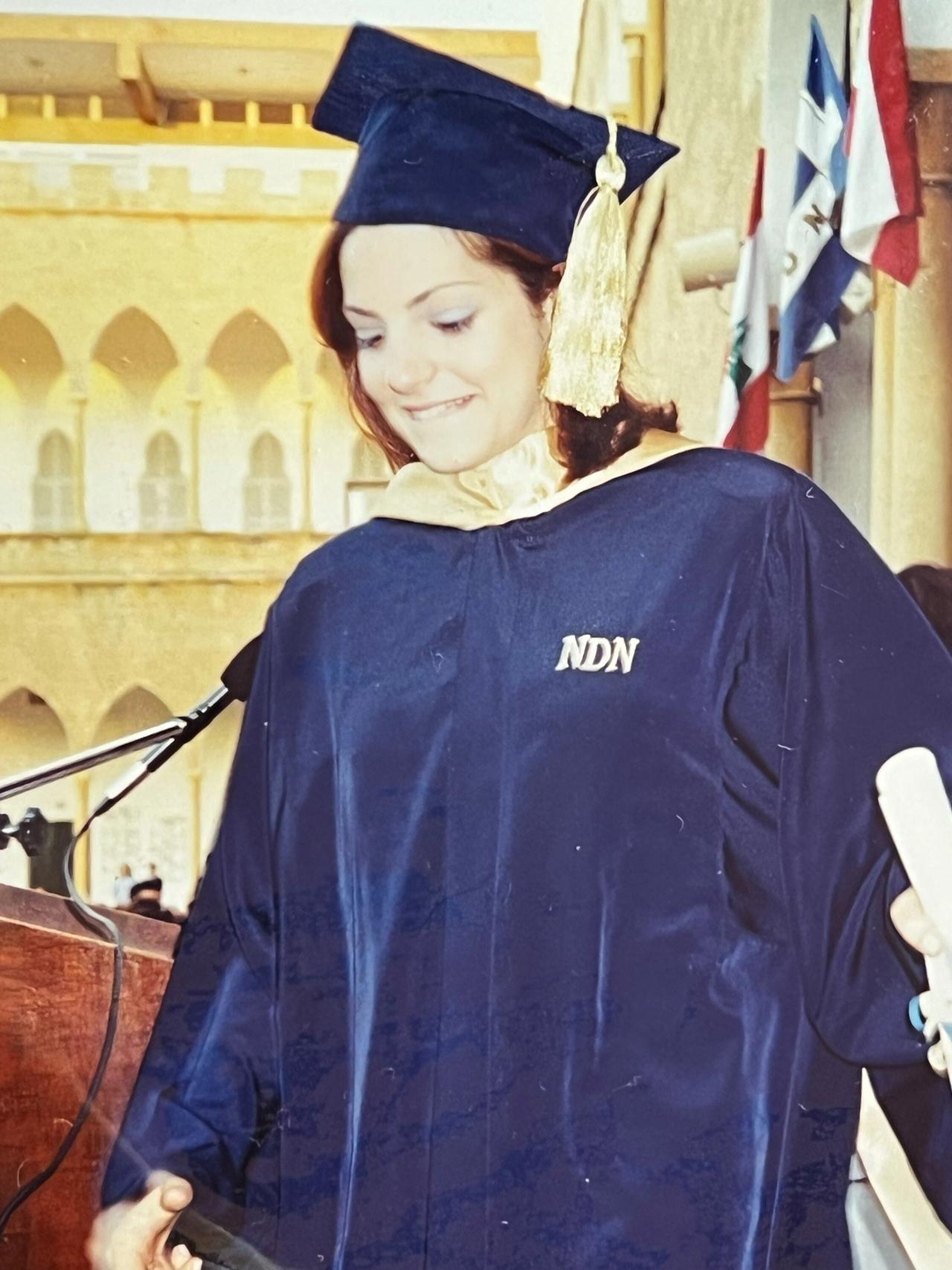 Semaan at her high school graduation in Beirut. (Courtesy Céline Semaan)
