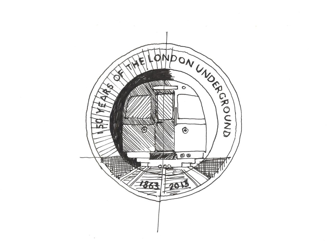 Sketch of Barber Osgerby’s design for a commemorative £2 coin (2012). (Courtesy Barber Osgerby Studio)