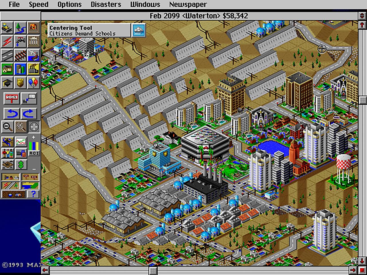 A still from the video game Sim City 2000. (© 2022 Electronic Arts)
