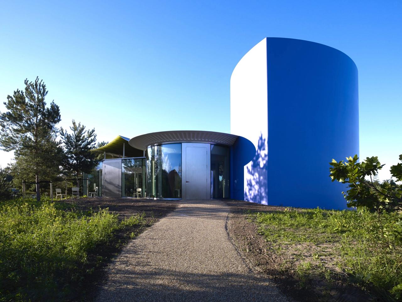 “The Triple Folly” sculpture on the Kvadrat campus in Ebeltoft, Denmark. (Photo: Nic Tenwiggenhorn. Courtesy Kvadrat)