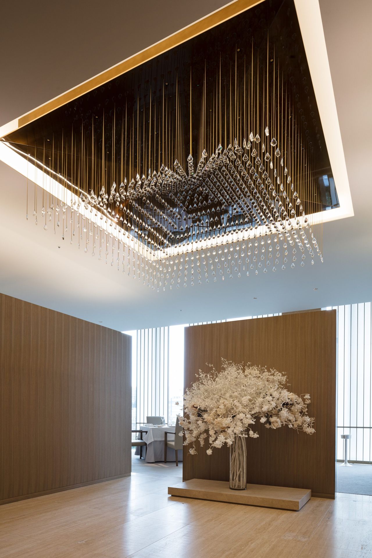 A light installation by Ghotmeh at The Okura Tokyo hotel in Japan, completed in 2019. (Photo: Naomichi Sode. Courtesy Lina Ghotmeh)