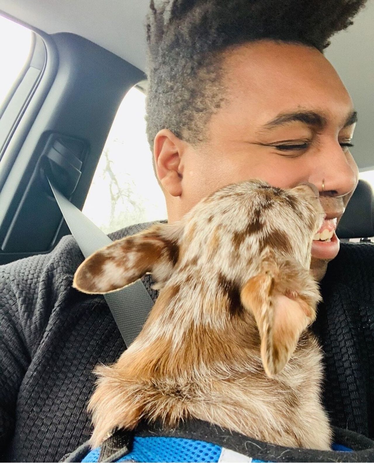 Jones with his dog, Caesar. (Courtesy Saeed Jones)