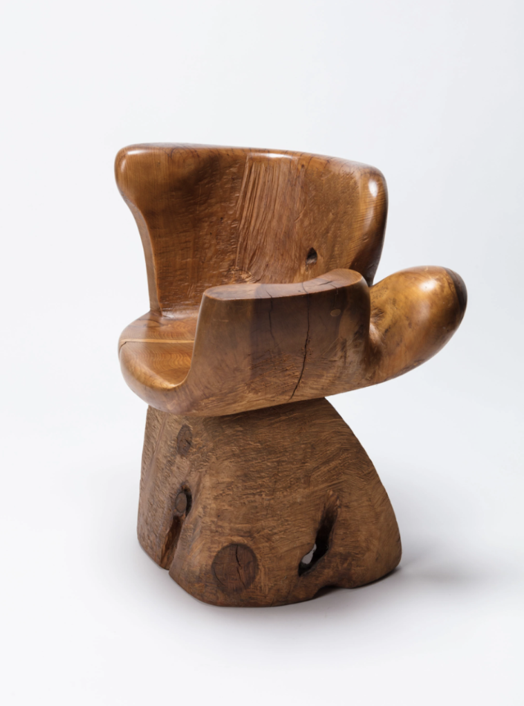 JB Blunk’s Cypress Chair (1973-74). (Photo: Angus Mill. Courtesy JB Blunk Estate)