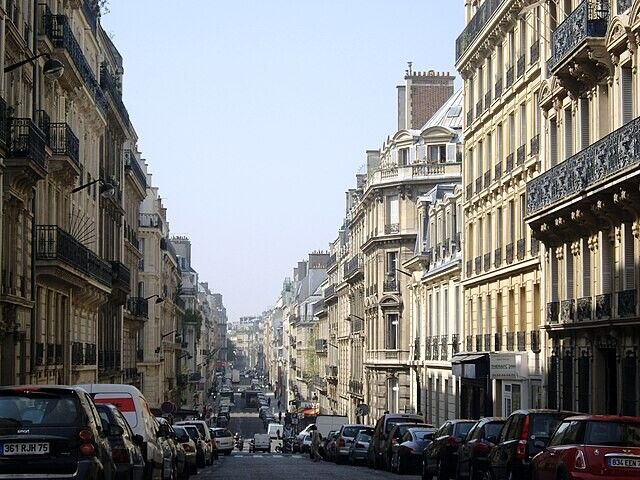View of the rue de Monceau in Paris.