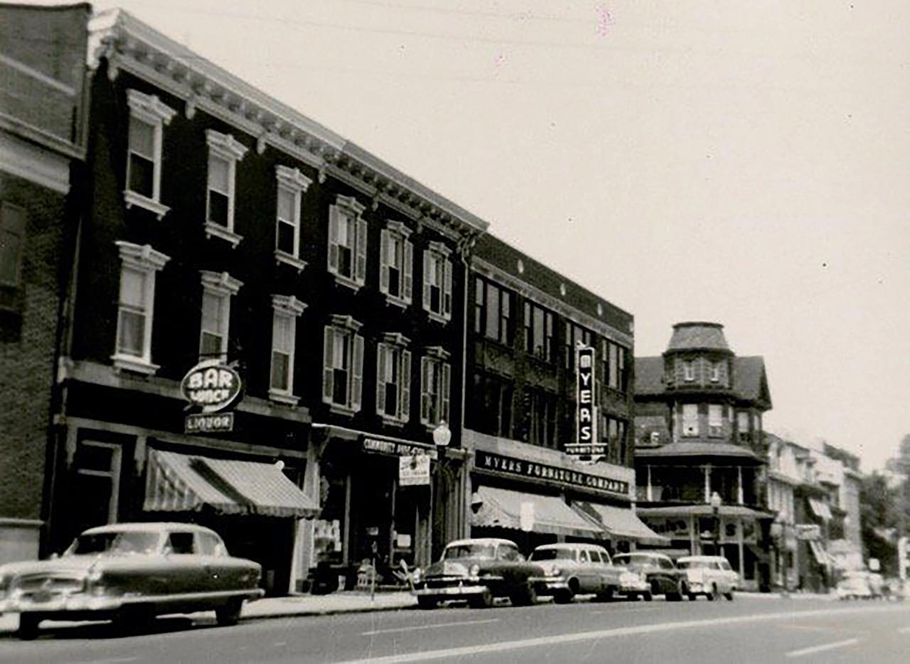 Downtown Carlisle, Pennsylvania, in July 1956. (Courtesy PennLive)