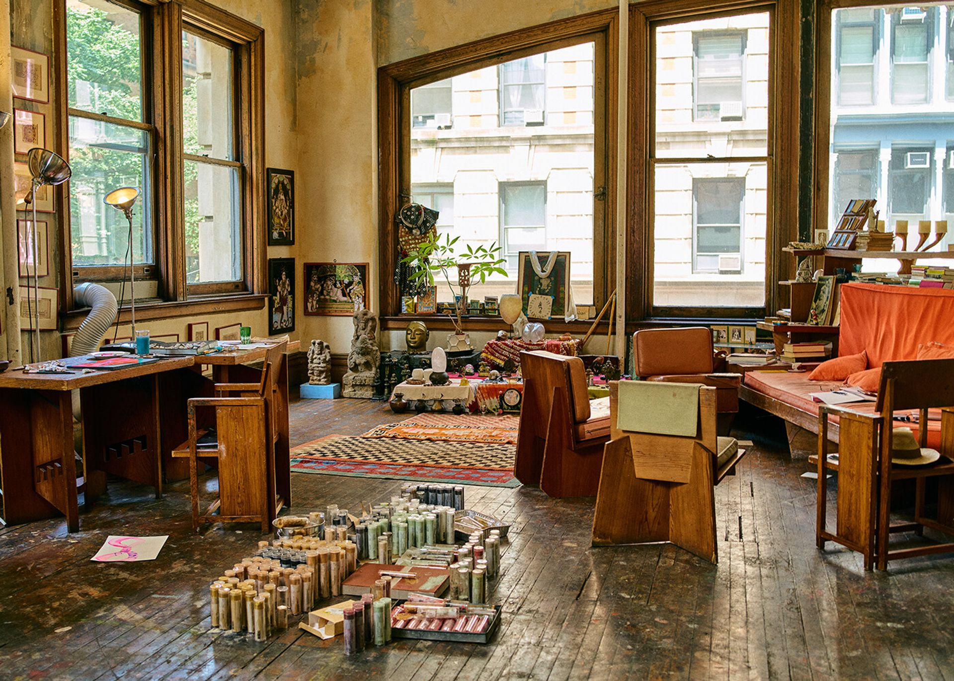 Clemente’s studio in New York. (Photo: Ye Fan. Courtesy Francesco Clemente)
