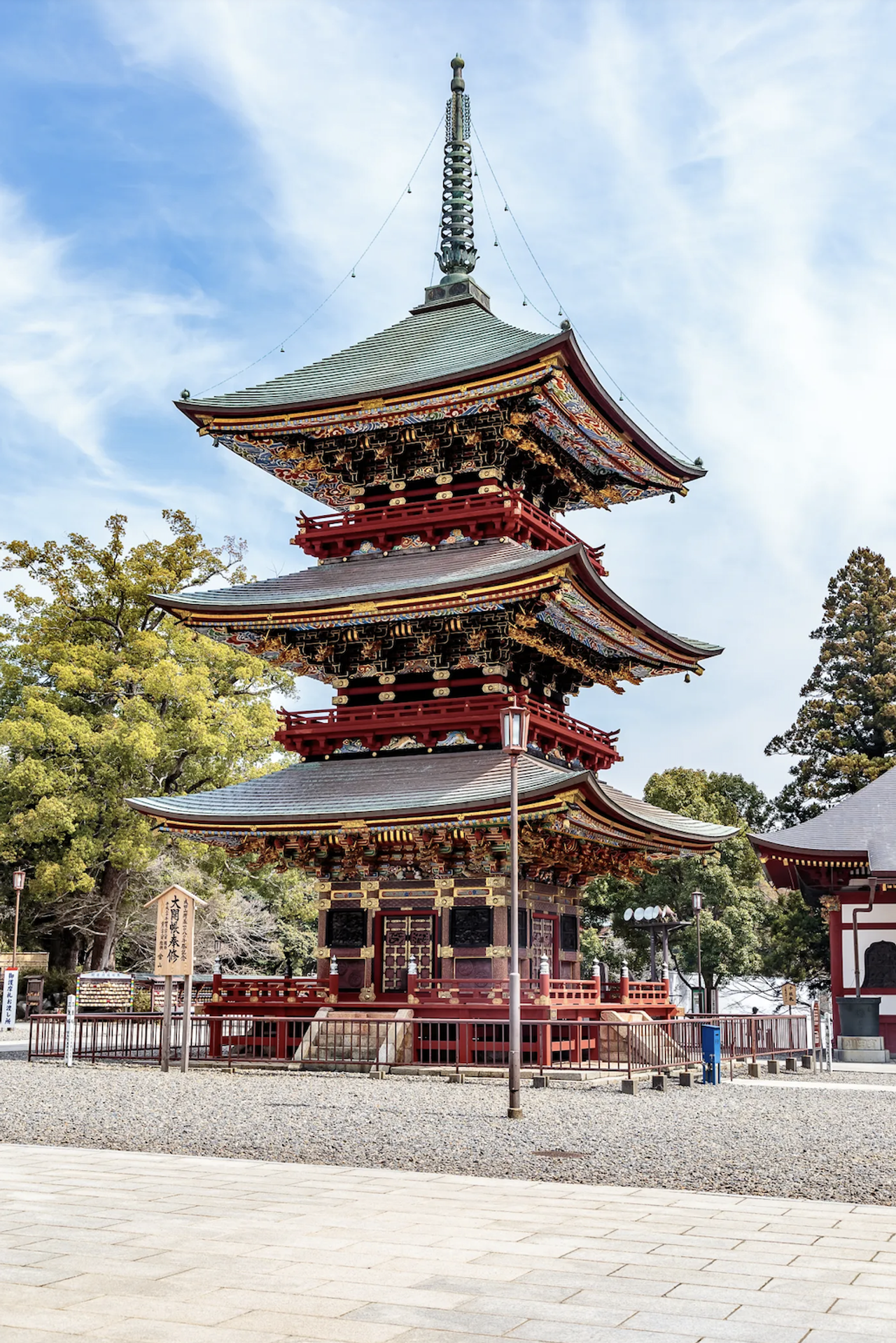 The three-storied Pagoda at Naritasan Shinshoji Temple in Narita, Japan, built in 1712. (Courtesy Dave Hansche)