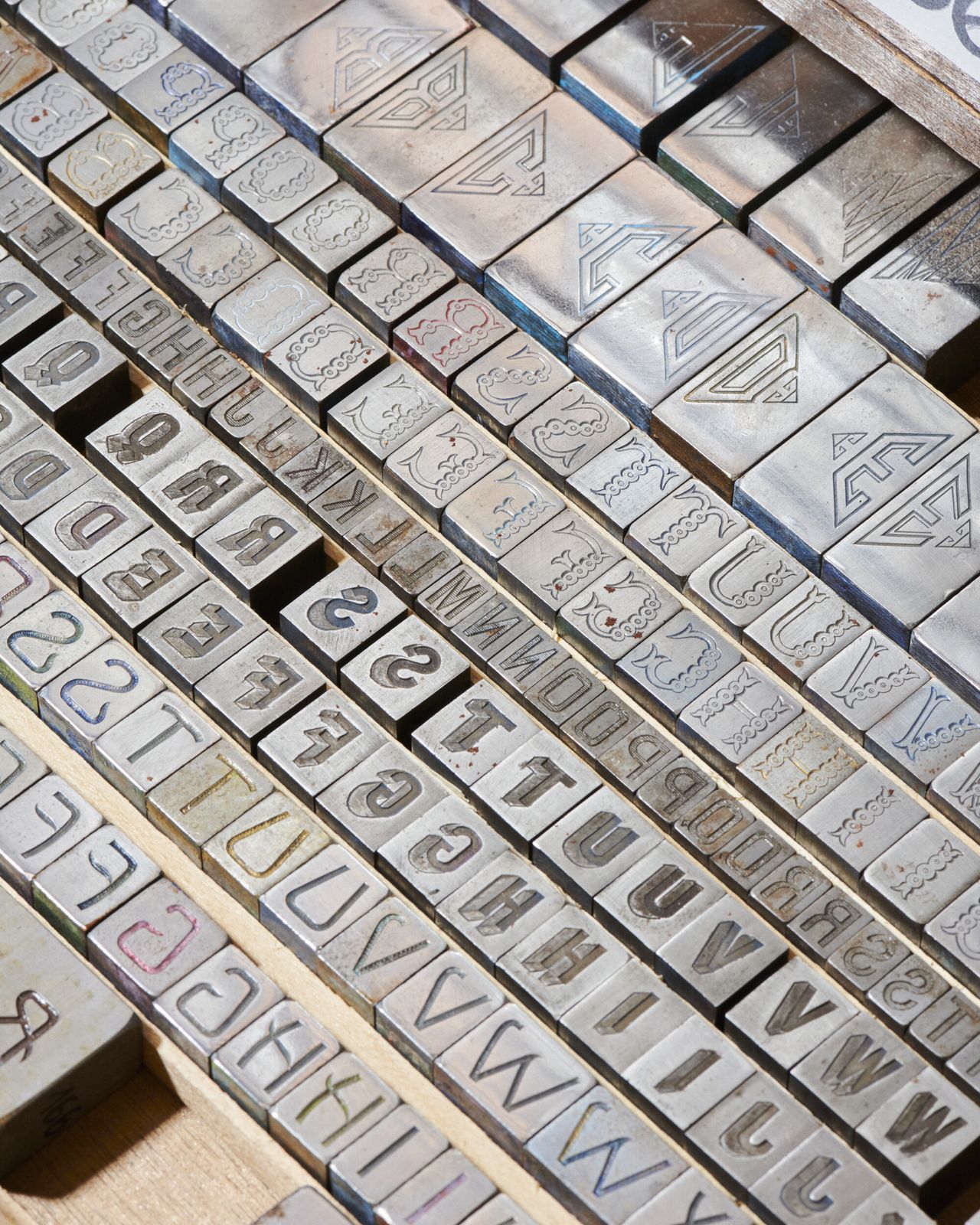 Various lettering stamps at the Société Helvétique d’Impression Typographique (SHIT). (Courtesy Ramdane Touhami)