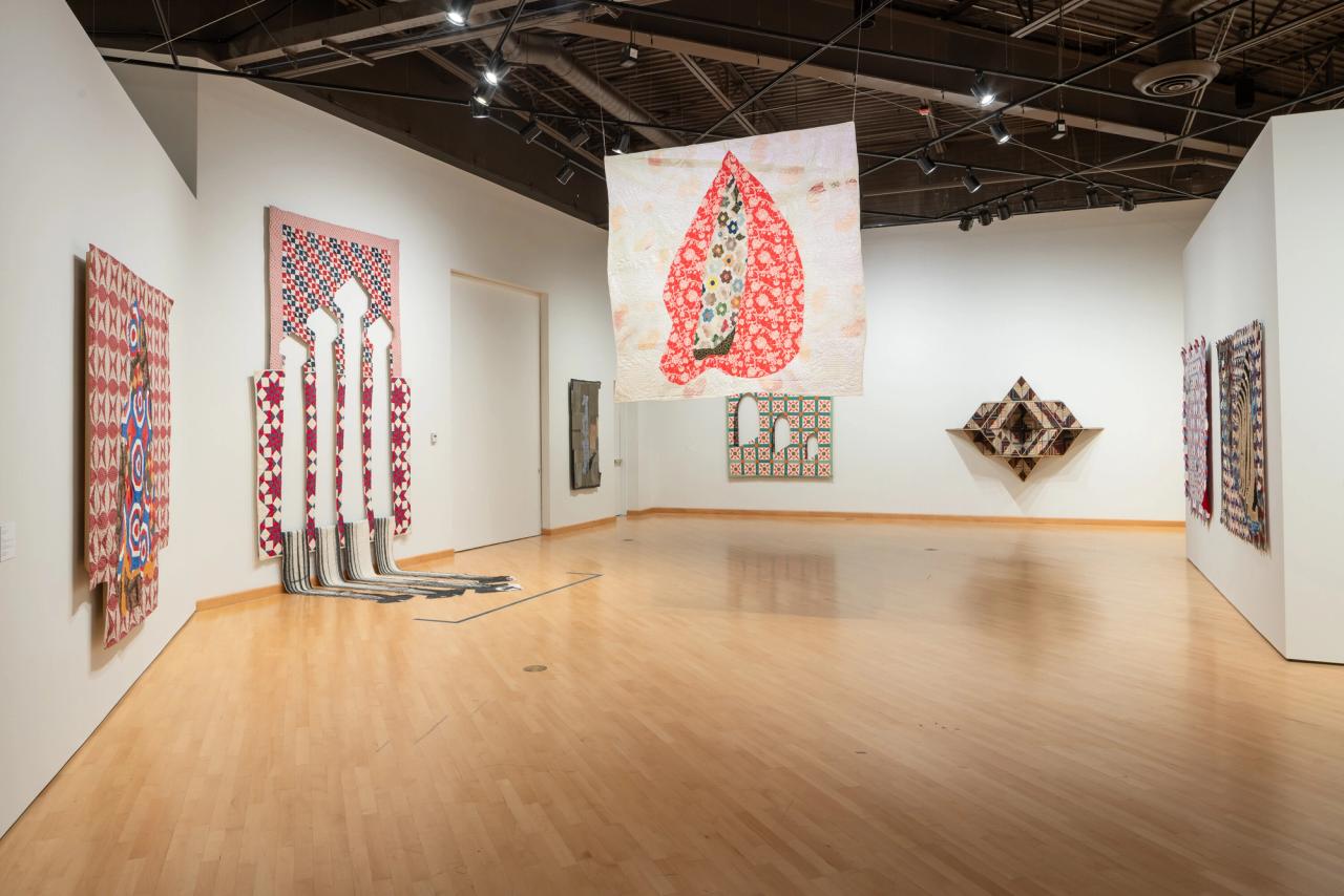 Installation view of “Sanford Biggers: Codeswitch” (2021) at the California African American Museum. (Photo: Elon Schoenholz. Courtesy CAAM)