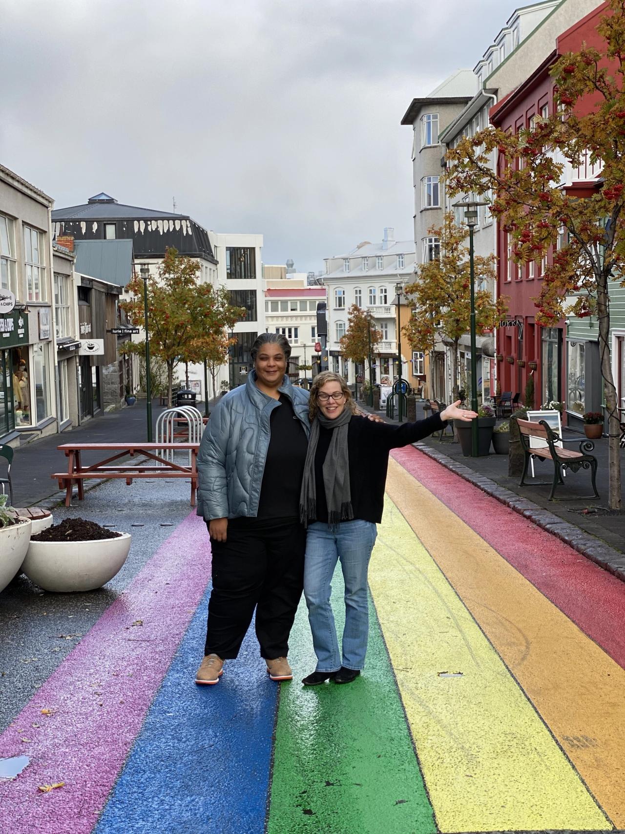 Gay with her wife, Debbie Millman, in Reykjavik, Iceland. (Courtesy Roxane Gay)